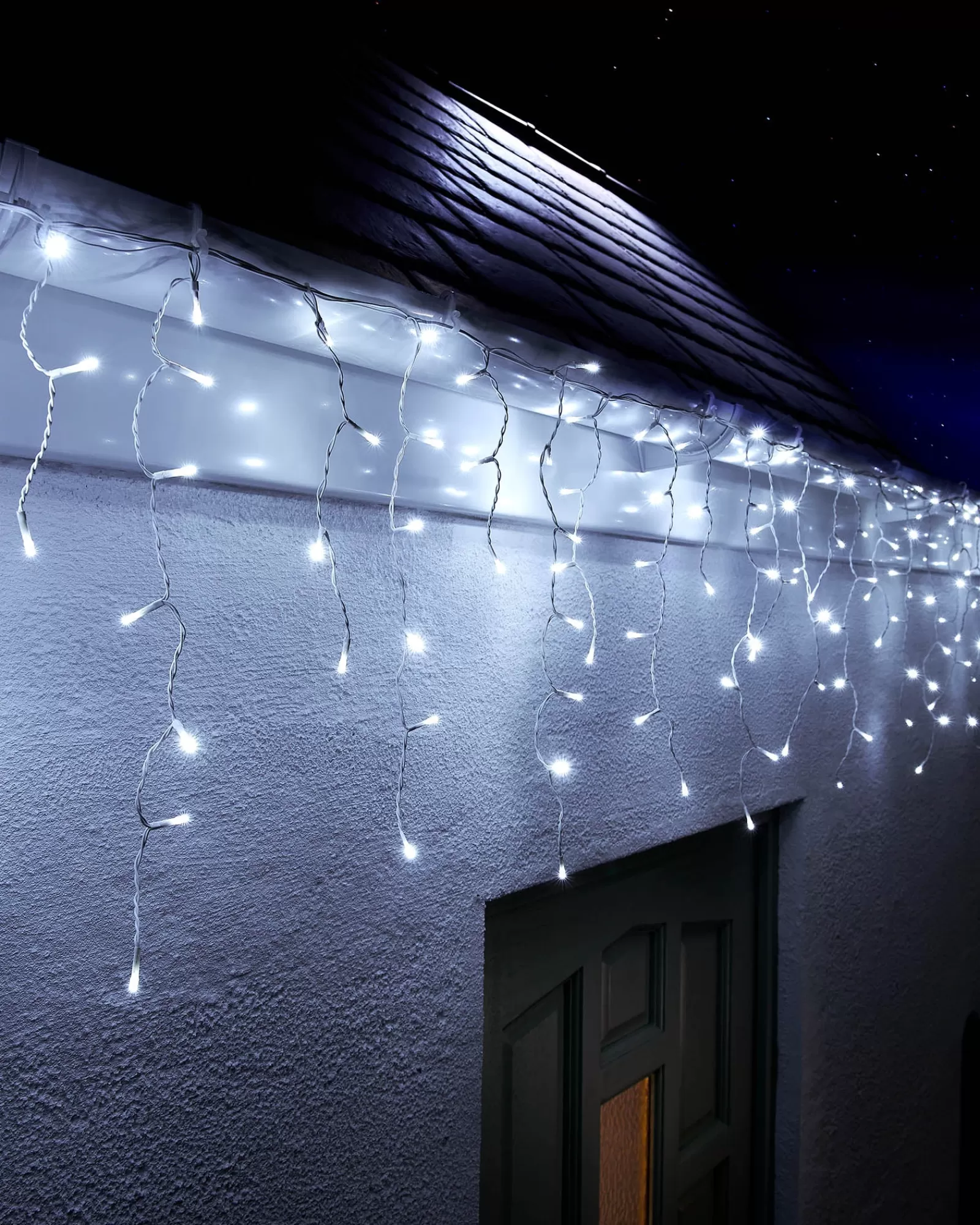 WeRChristmas Link Up | Icicle Lights^LINK UP LED Icicle Lights, White Cable, White