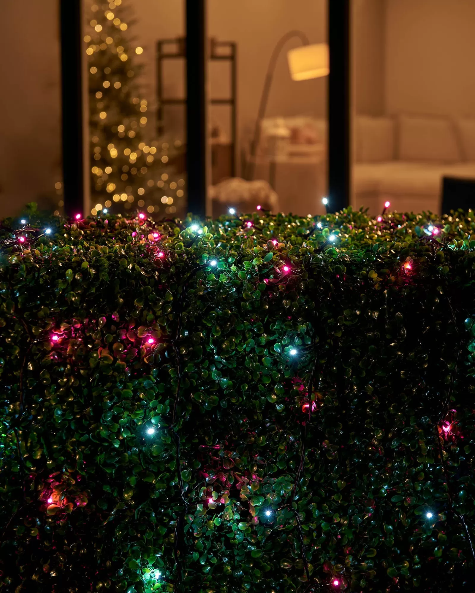 WeRChristmas Link Up | Fairy Lights^LINK UP LED String Lights, Black Cable, Pink / White