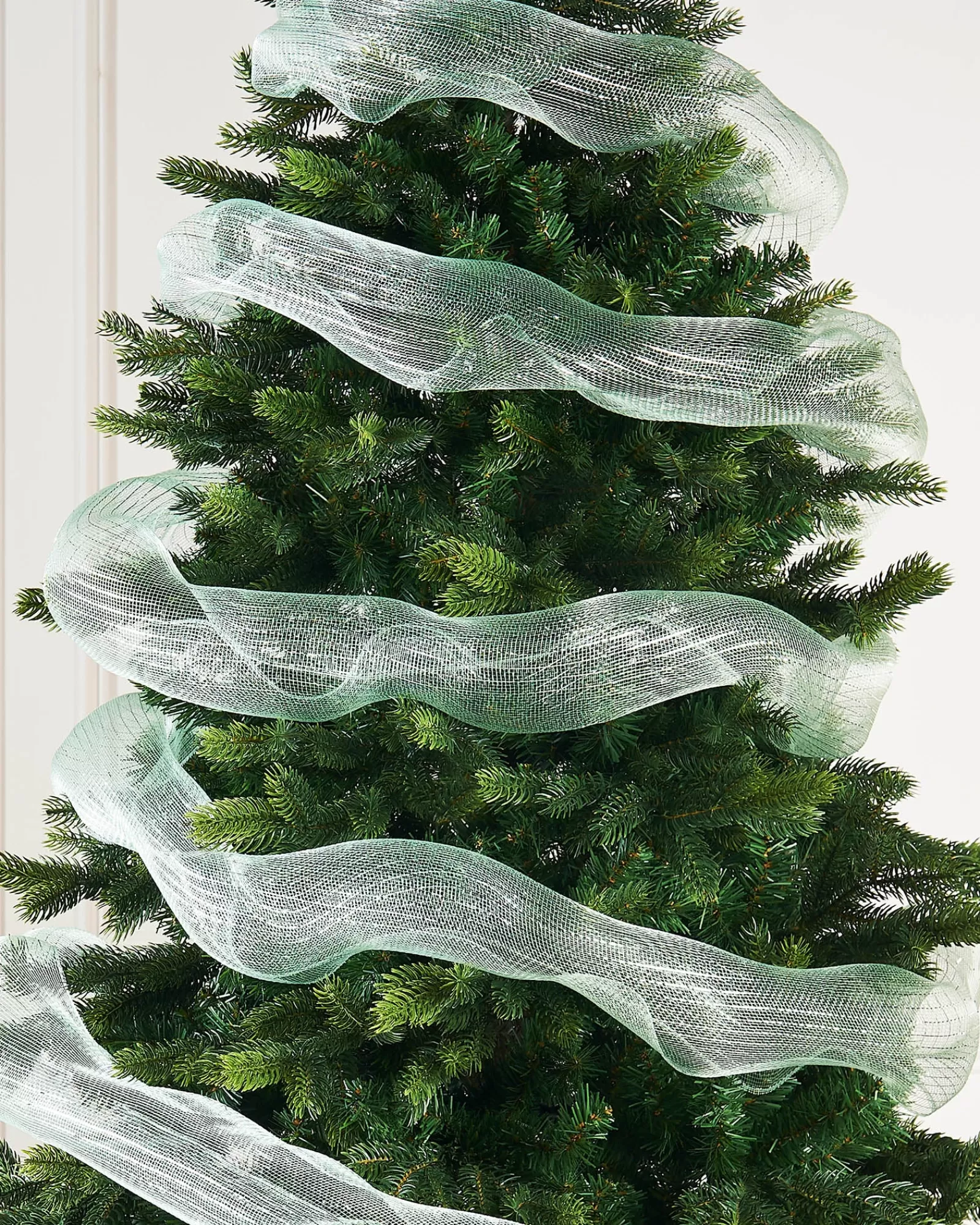 WeRChristmas Deco Mesh^Mint Green Mesh With Silver Foil, 9 M