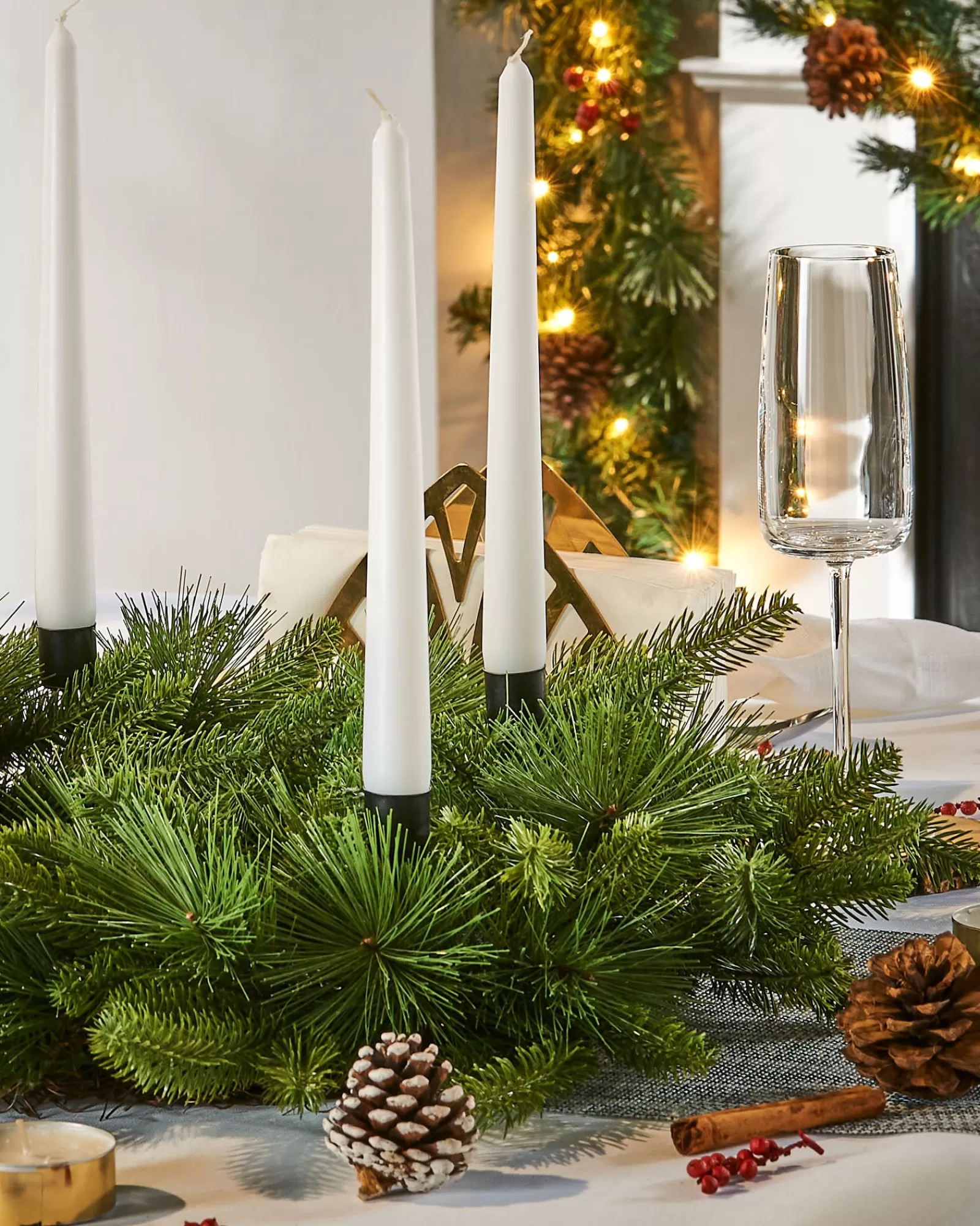 WeRChristmas Table Decorations | Plain Wreaths^Mixed Pine Candle Holder Wreath, 60 Cm