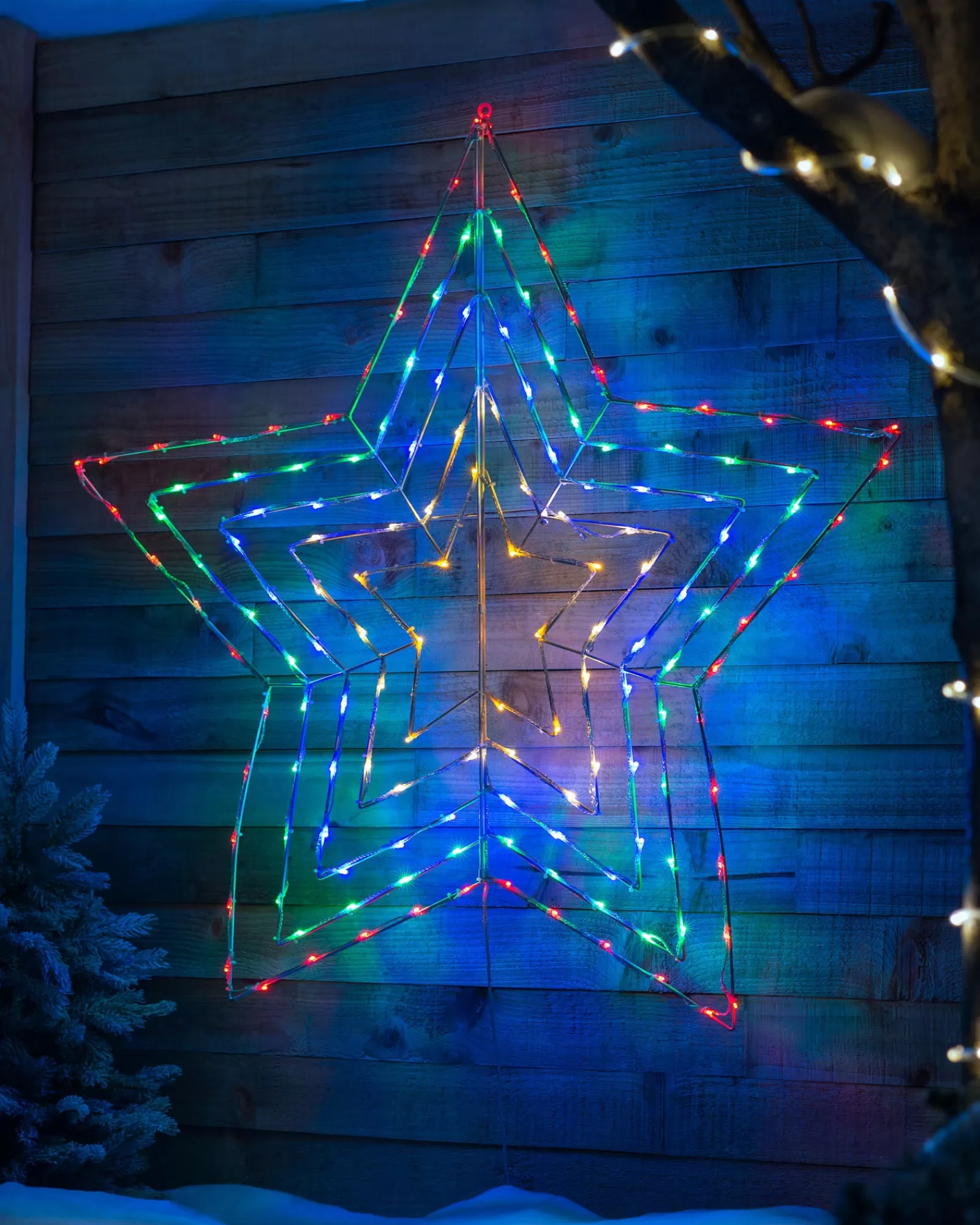 WeRChristmas Festive Star, Snowflake & Sign Lights^Multi-Function Star Silhouette, 118 Cm