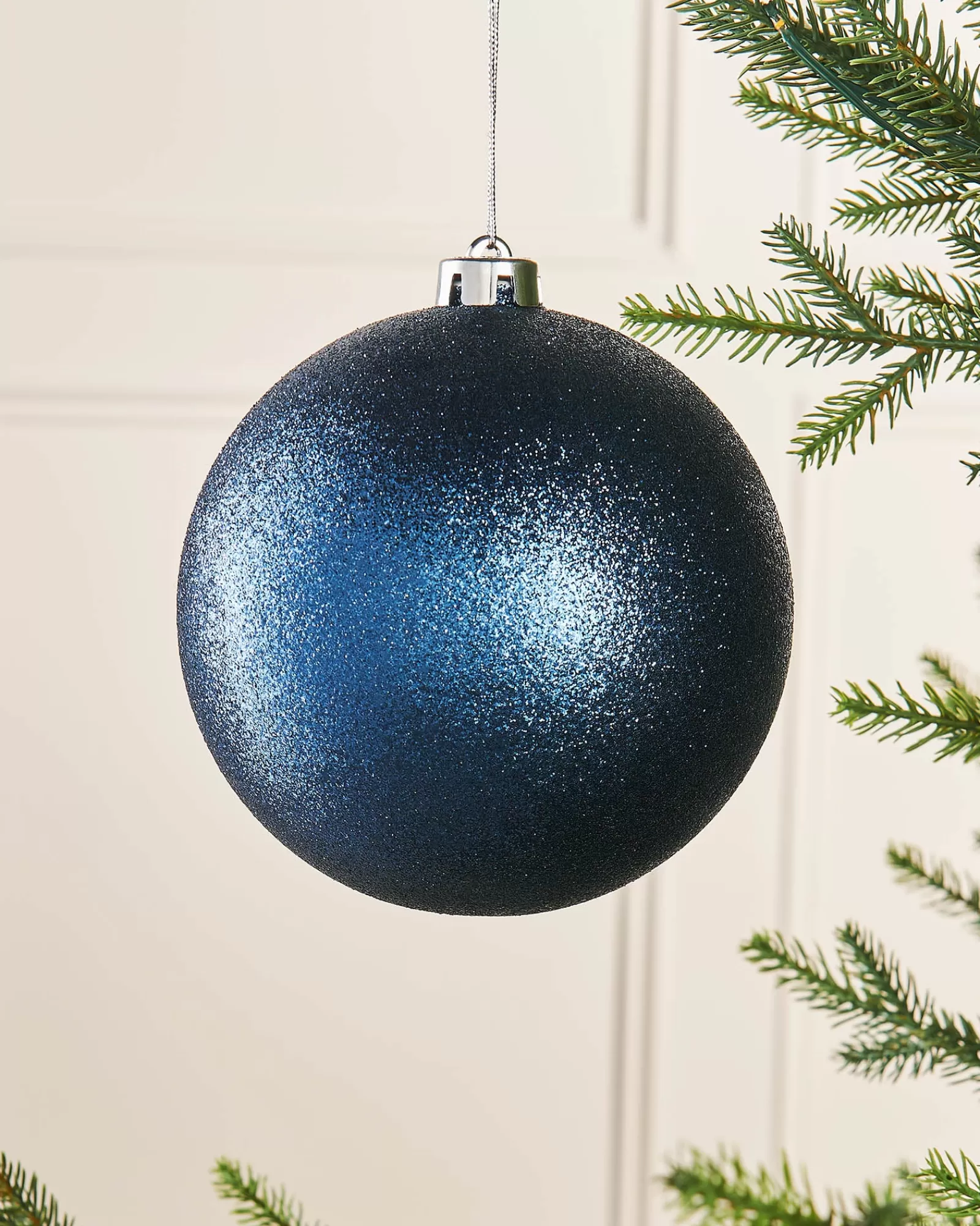 WeRChristmas Oversized Baubles | Shatterproof Baubles^Navy Blue Large Glitter Shatterproof Bauble, 15 Cm