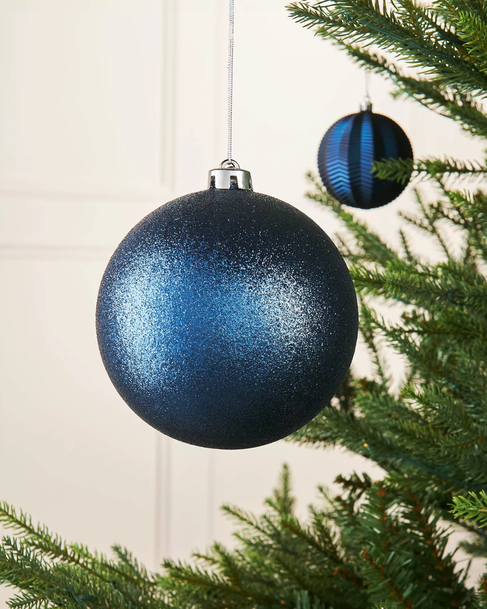 WeRChristmas Oversized Baubles | Shatterproof Baubles^Navy Blue Large Glitter Shatterproof Bauble, 15 Cm