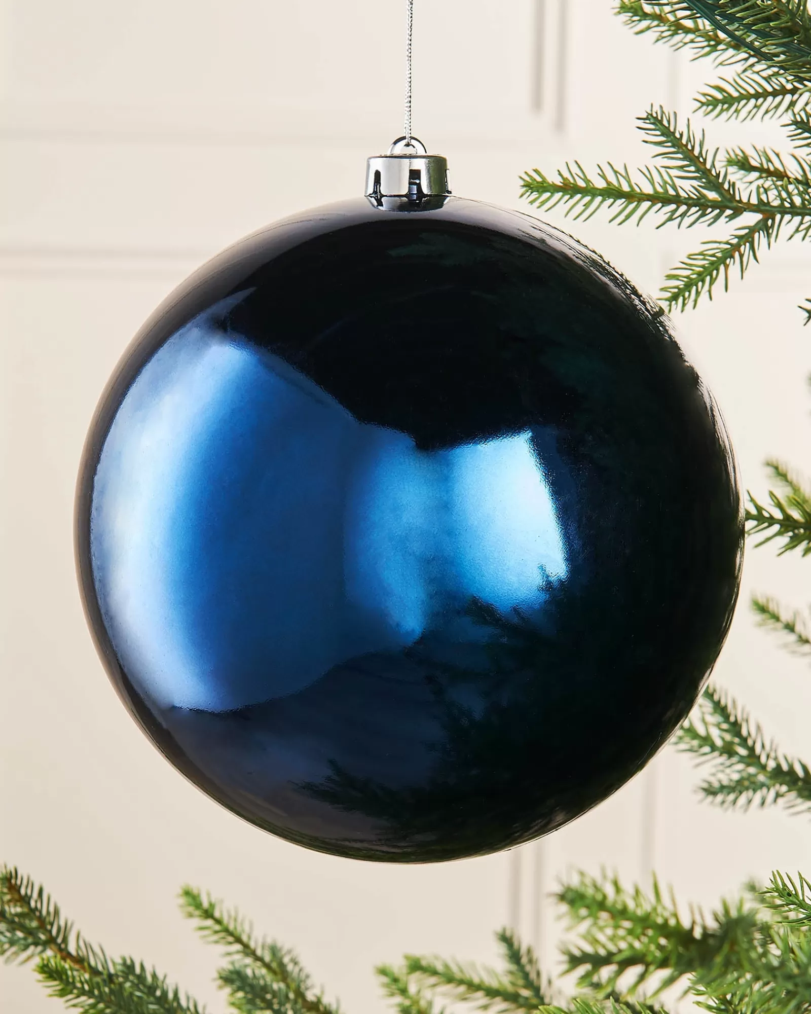 WeRChristmas Oversized Baubles | Shatterproof Baubles^Navy Blue Large Gloss Shatterproof Bauble, 20 Cm