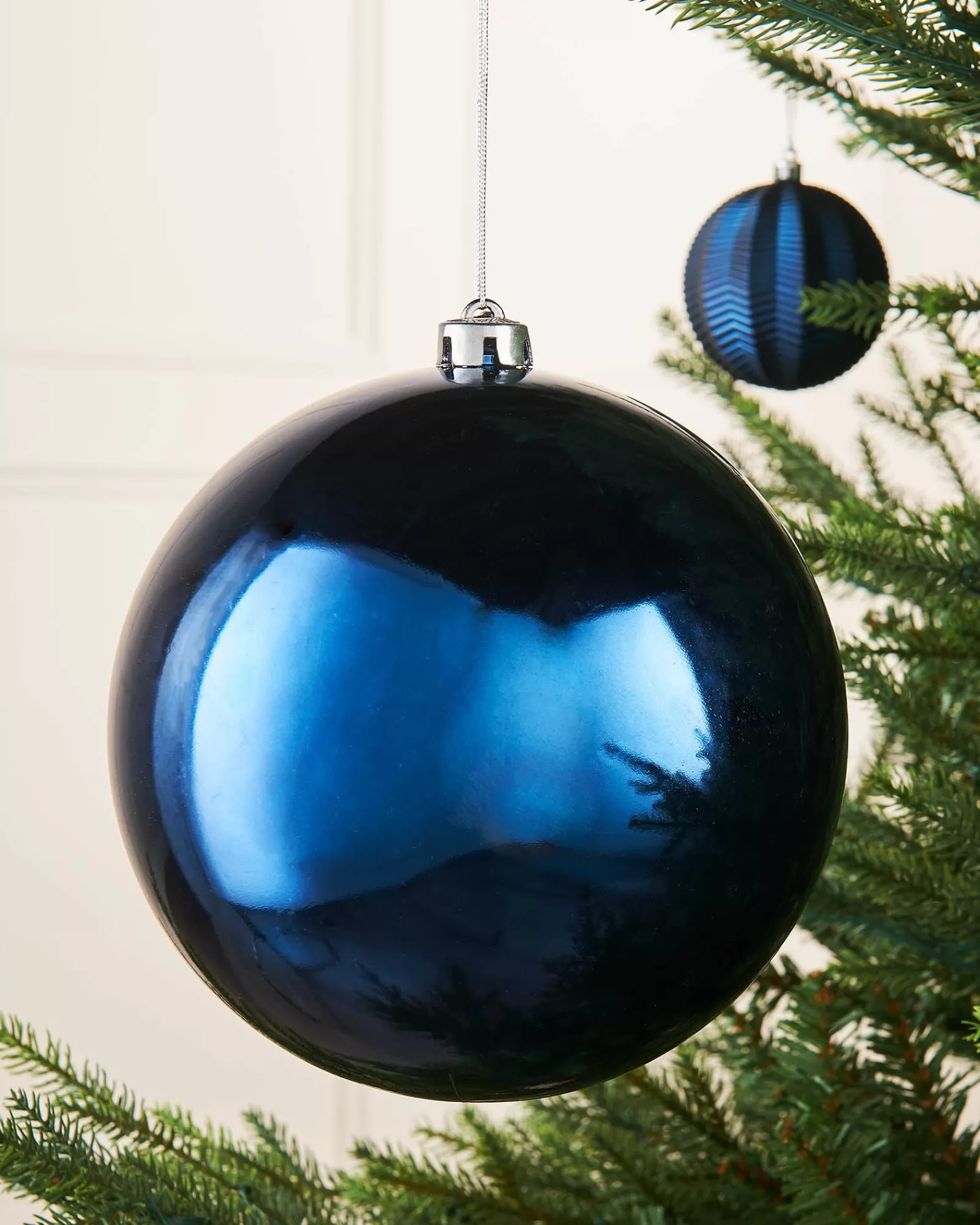 WeRChristmas Oversized Baubles | Shatterproof Baubles^Navy Blue Large Gloss Shatterproof Bauble, 20 Cm