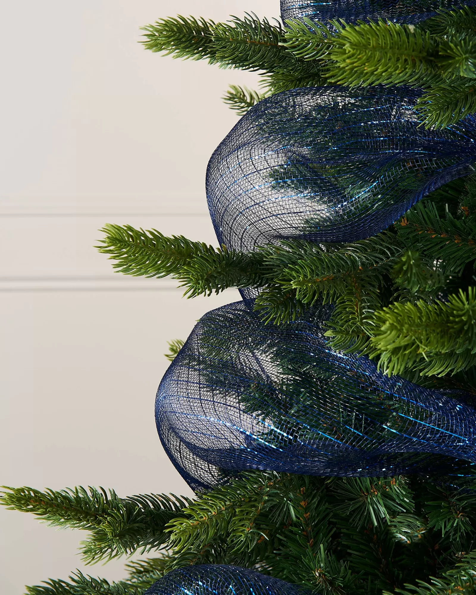 WeRChristmas Deco Mesh^Navy Blue Mesh With Navy Blue Foils, 9 M