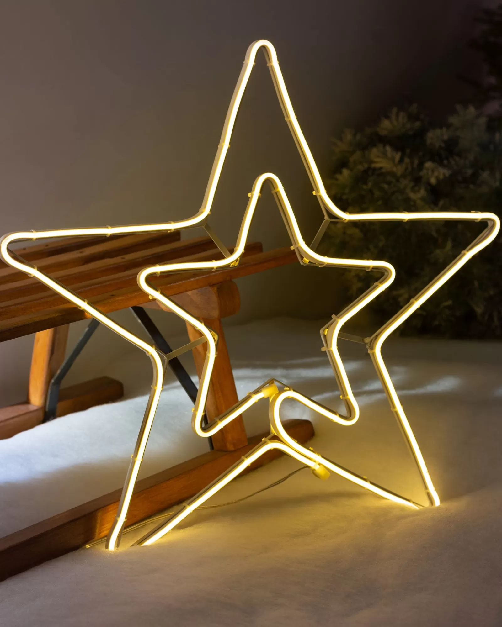 WeRChristmas Festive Star, Snowflake & Sign Lights^Neon Star Rope Light Silhouette, 54 Cm