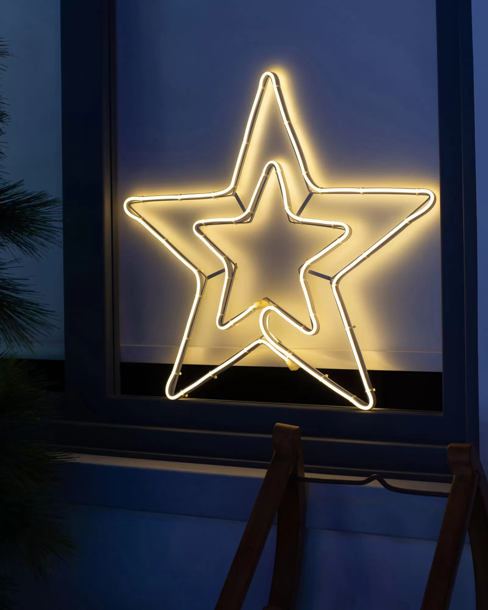 WeRChristmas Festive Star, Snowflake & Sign Lights^Neon Star Rope Light Silhouette, 54 Cm