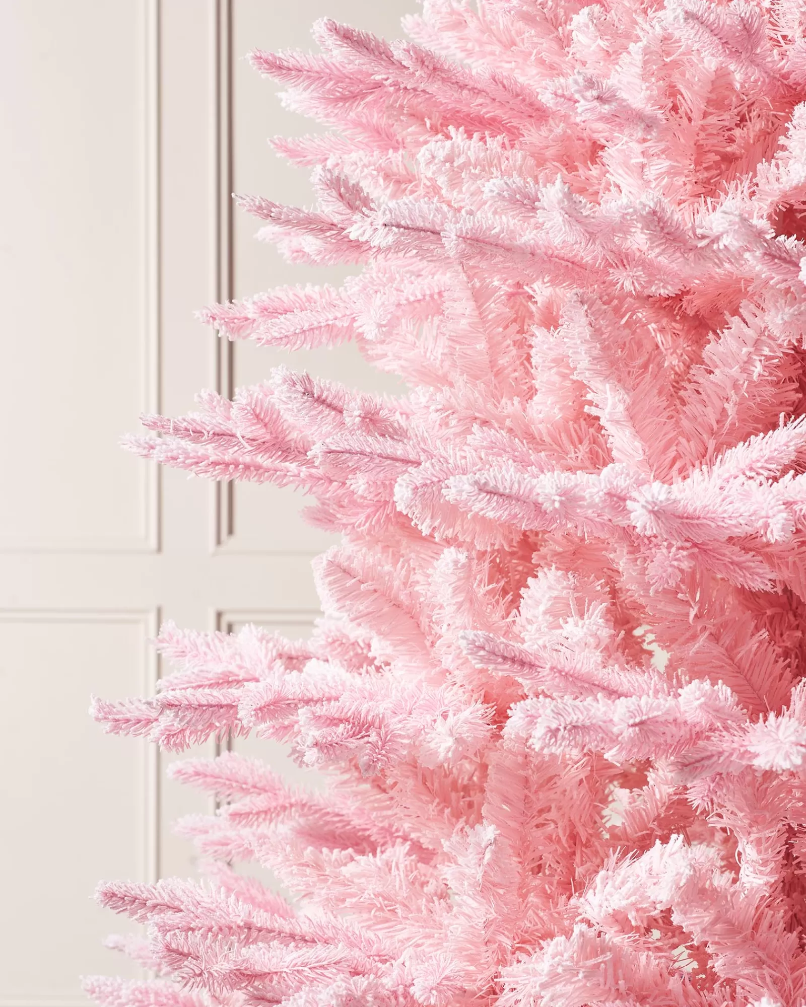 WeRChristmas Unlit Christmas Trees^Pink Sugar Snow Flocked Christmas Tree, 7 Ft