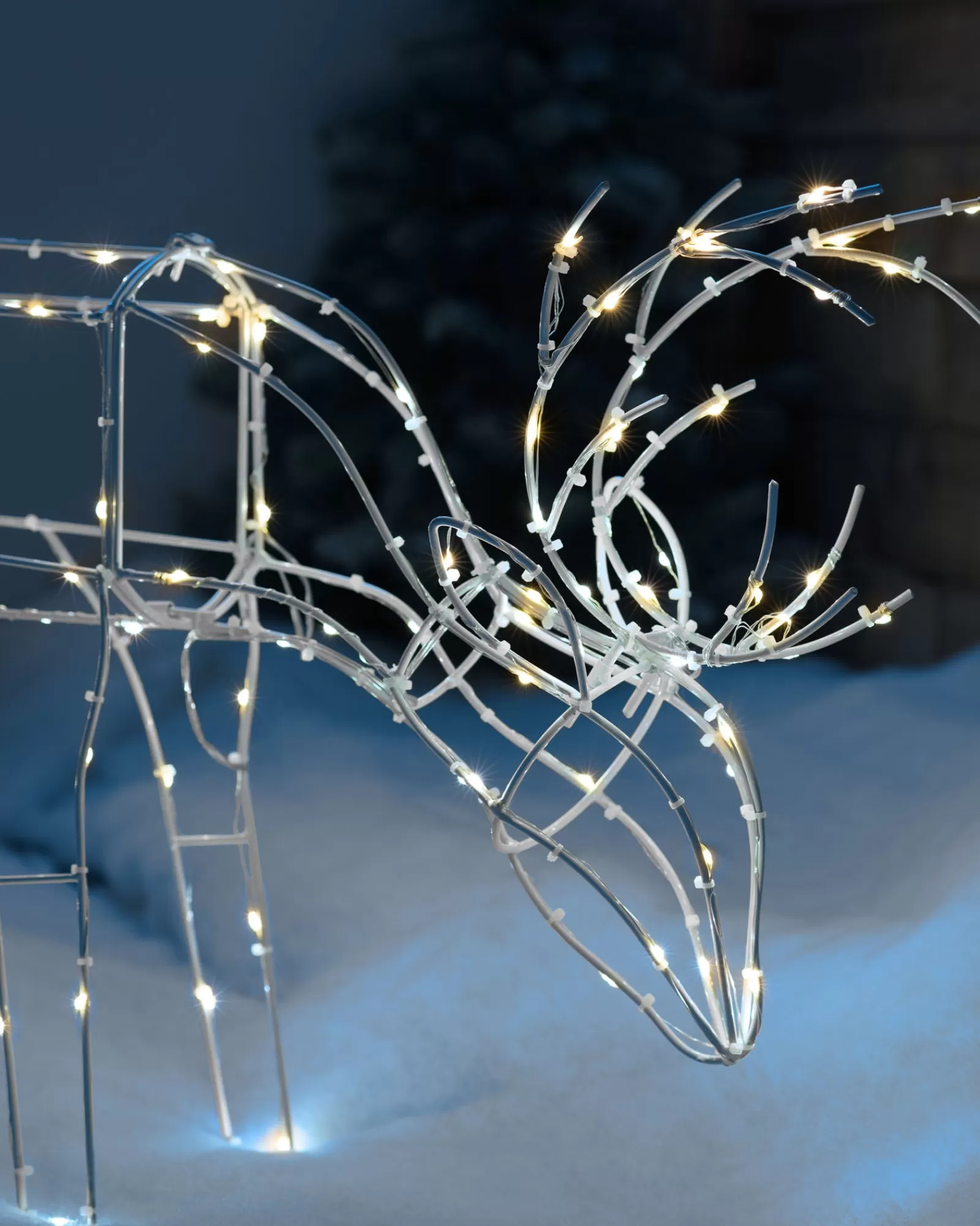 WeRChristmas Outdoor Lighted Reindeer^Pre-Lit 3D Grazing Reindeer Silhouette, 40 Cm