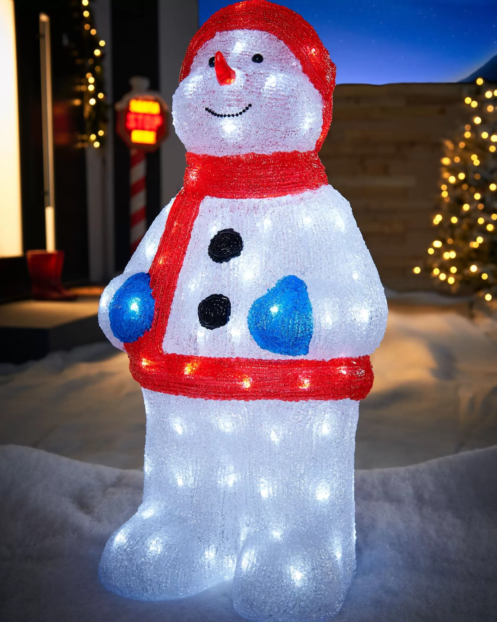 WeRChristmas Christmas Characters^Pre-Lit Acrylic Snowman, 59 Cm