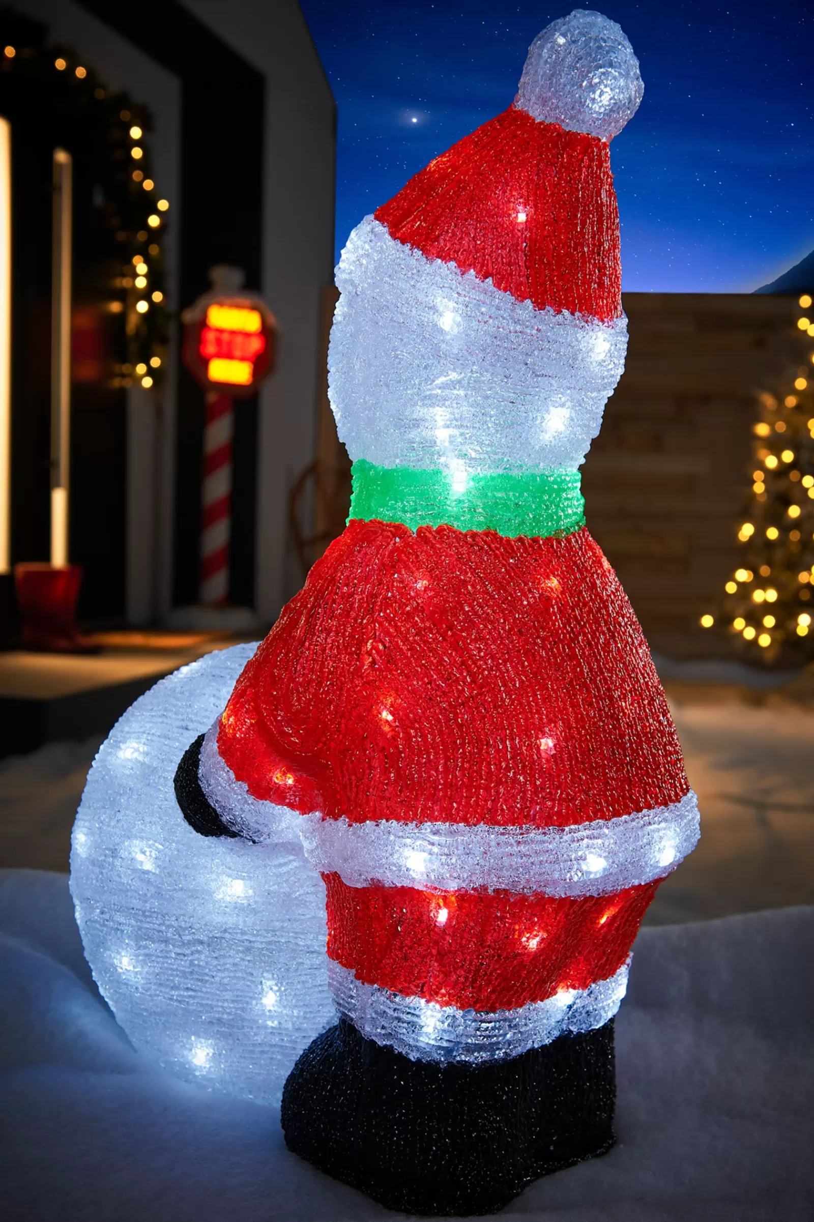 WeRChristmas Christmas Characters^Pre-Lit Acrylic Snowman With Snowball, 60 Cm