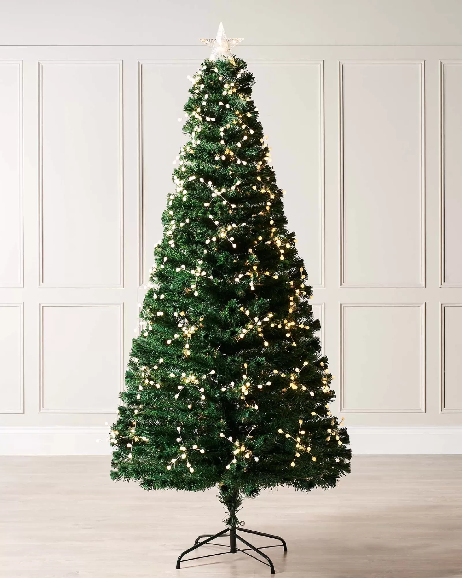 WeRChristmas Fibre Optic Christmas Trees | Pre Lit Christmas Trees^Pre-Lit Berry Cluster Fibre Optic Christmas Tree, 7 Ft