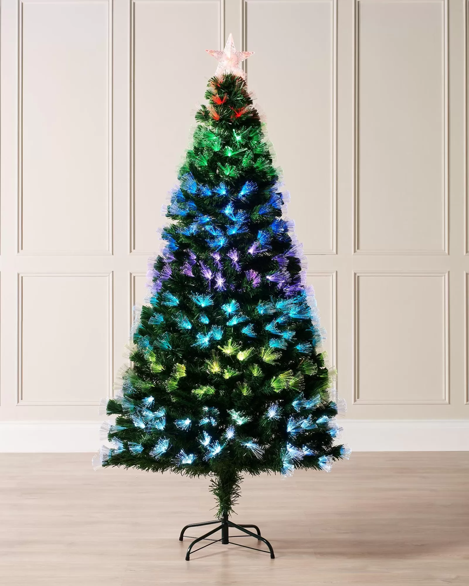 WeRChristmas Budget Christmas Trees | Fibre Optic Christmas Trees^Pre-Lit Colour Changing Fibre Optic Christmas Tree, 5 Ft