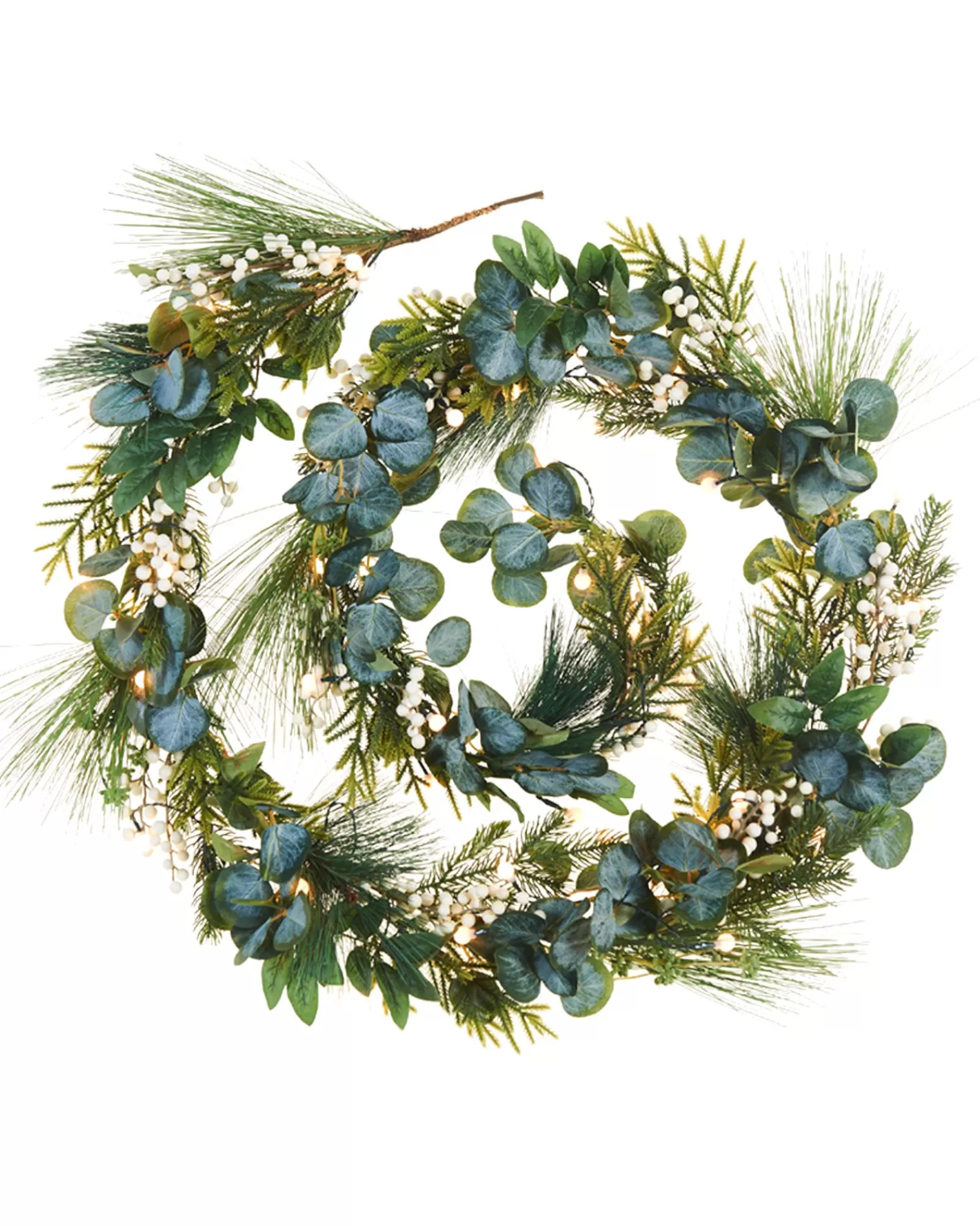WeRChristmas Plain Garlands | Decorated Garlands^Pre-Lit Decorated Garland, Berries & Eucalyptuses, 9 Ft