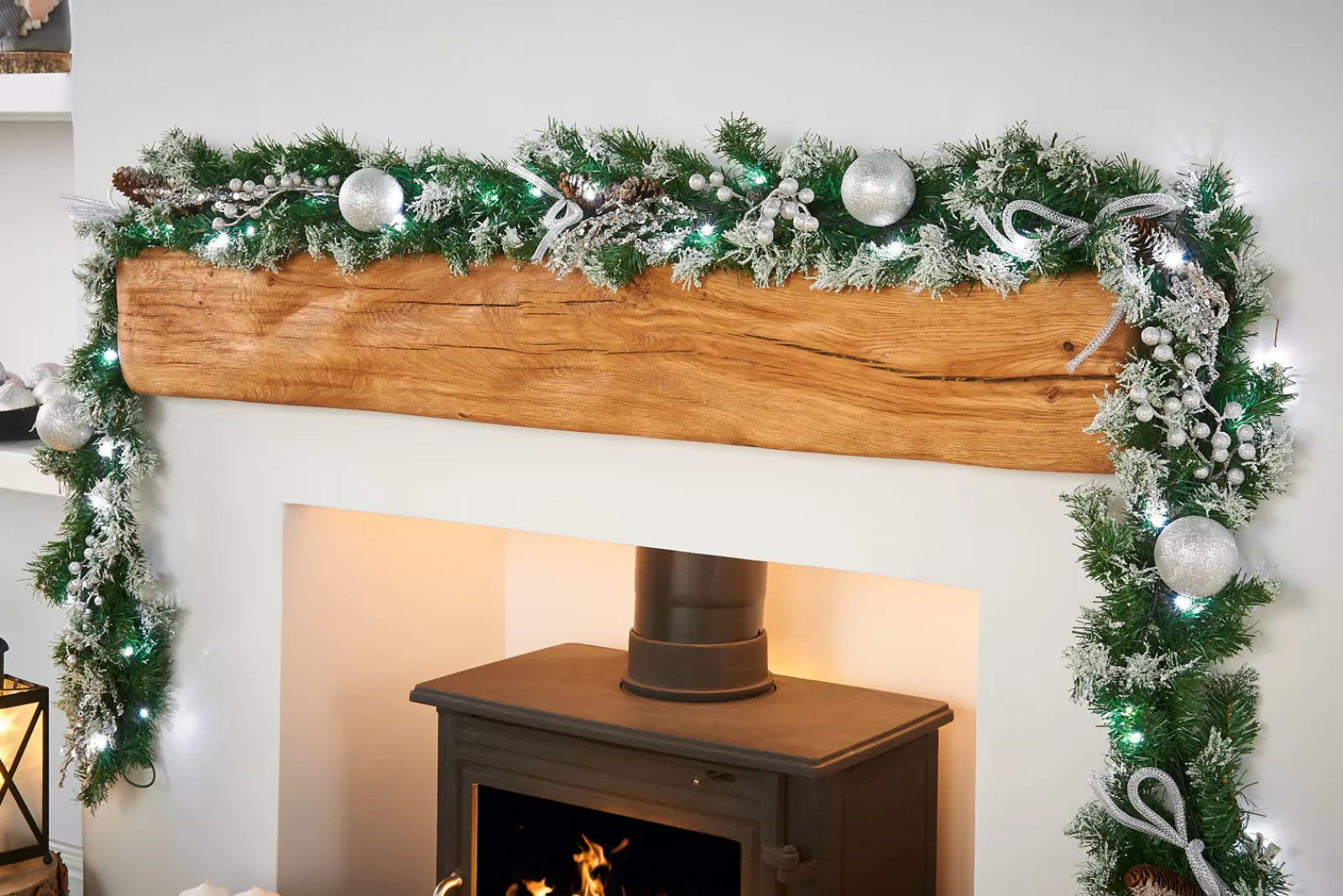 WeRChristmas Snow Flocked Garlands | Decorated Garlands^Pre-Lit Decorated Garland, Silver Ice, 9 Ft