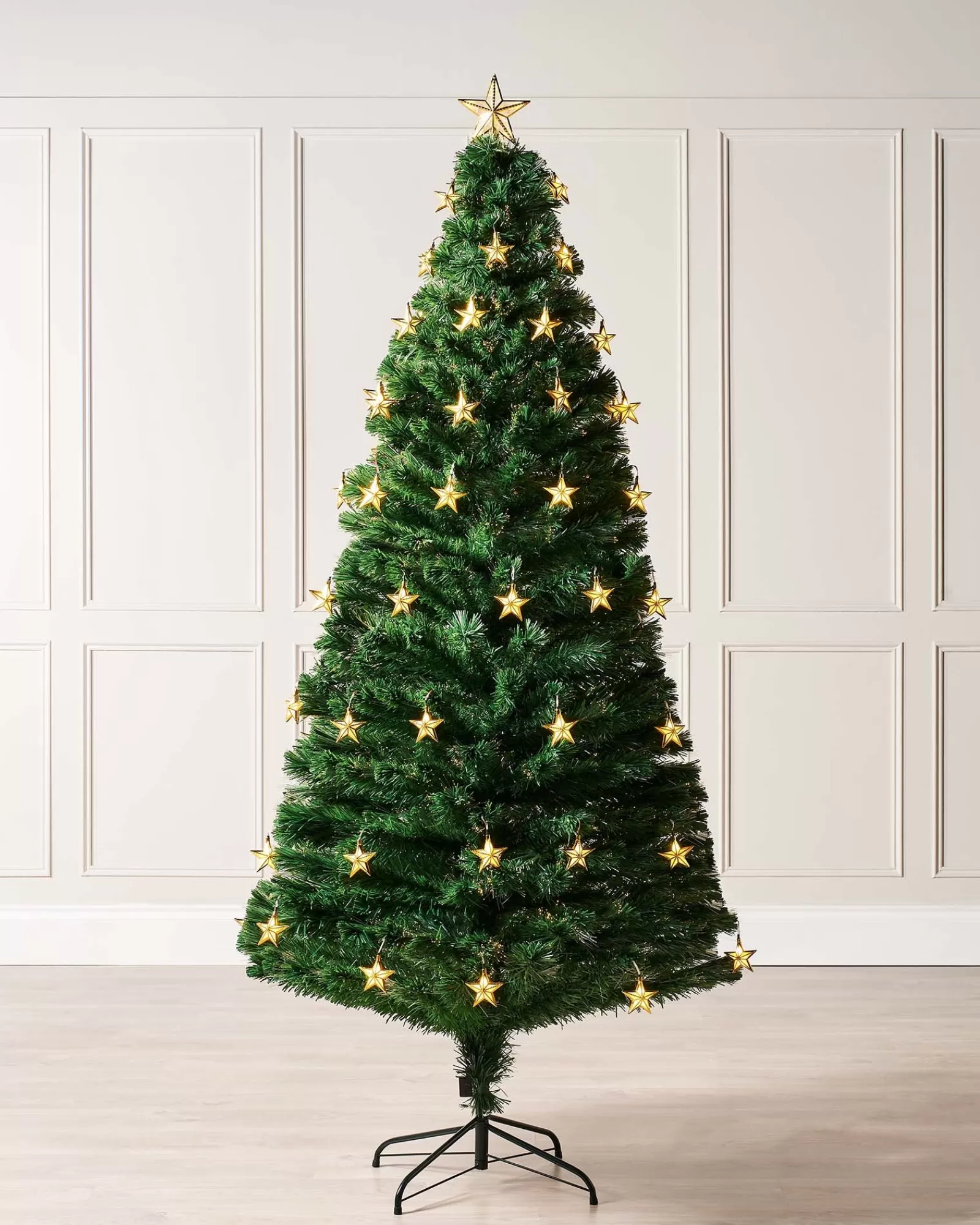 WeRChristmas Premium Christmas Trees | Budget Christmas Trees^Pre-Lit Fibre Optic Christmas Tree With Stars, 5 Ft