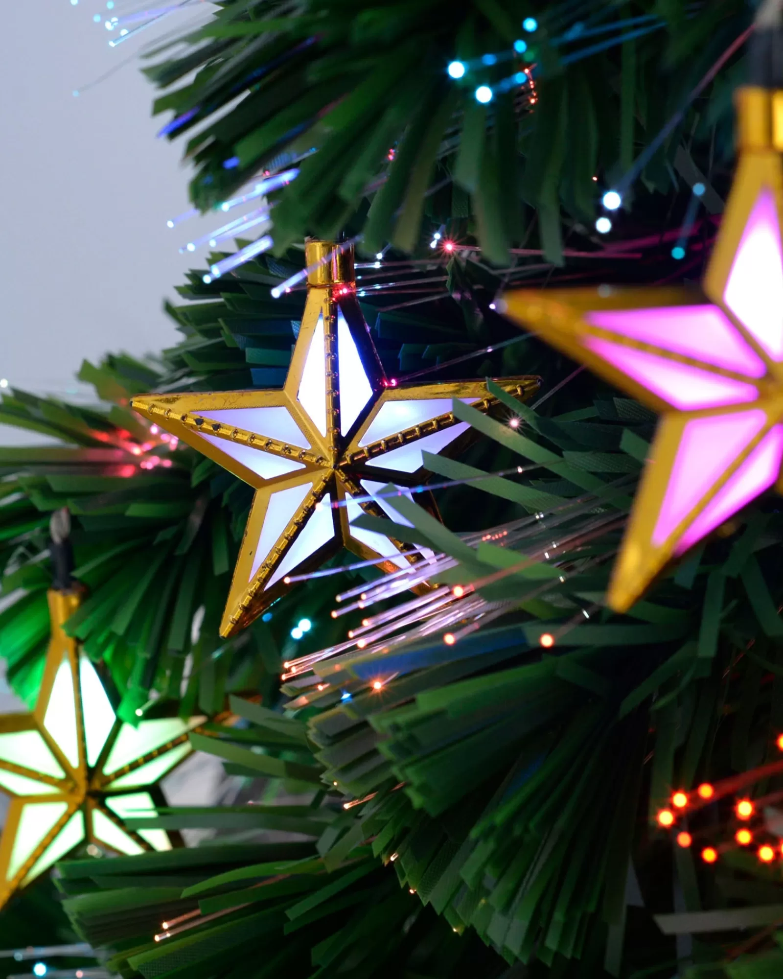 WeRChristmas Budget Christmas Trees | Fibre Optic Christmas Trees^Pre-Lit Fibre Optic Christmas Tree With Tree Topper, 5 Ft