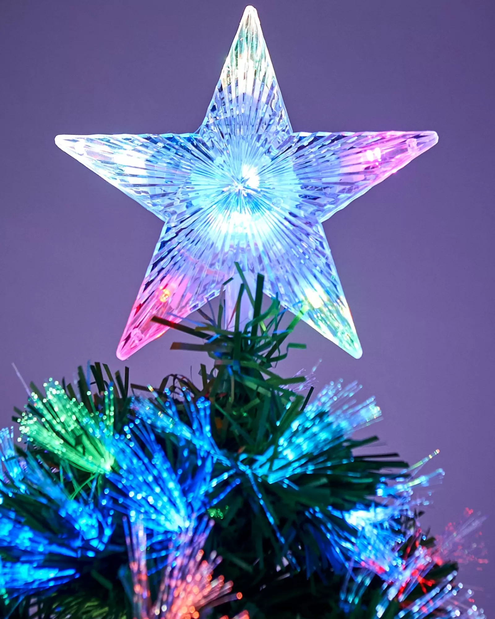 WeRChristmas Budget Christmas Trees | Fibre Optic Christmas Trees^Pre-Lit Fibre Optic Christmas Tree With Tree Topper, 7 Ft