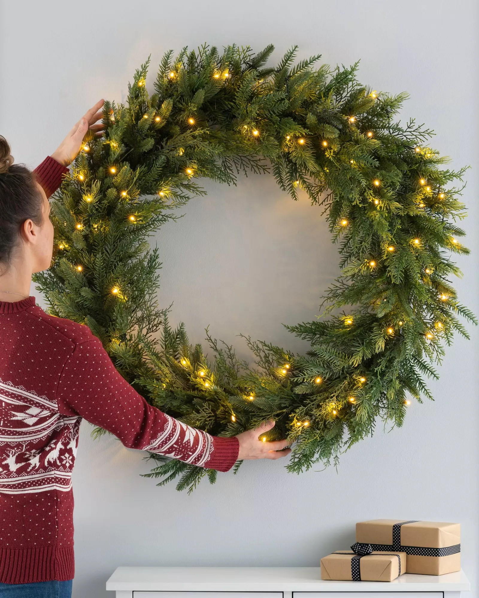 WeRChristmas Extra Large Wreaths | Plain Wreaths^Pre-Lit Fir Wreath, 1 M