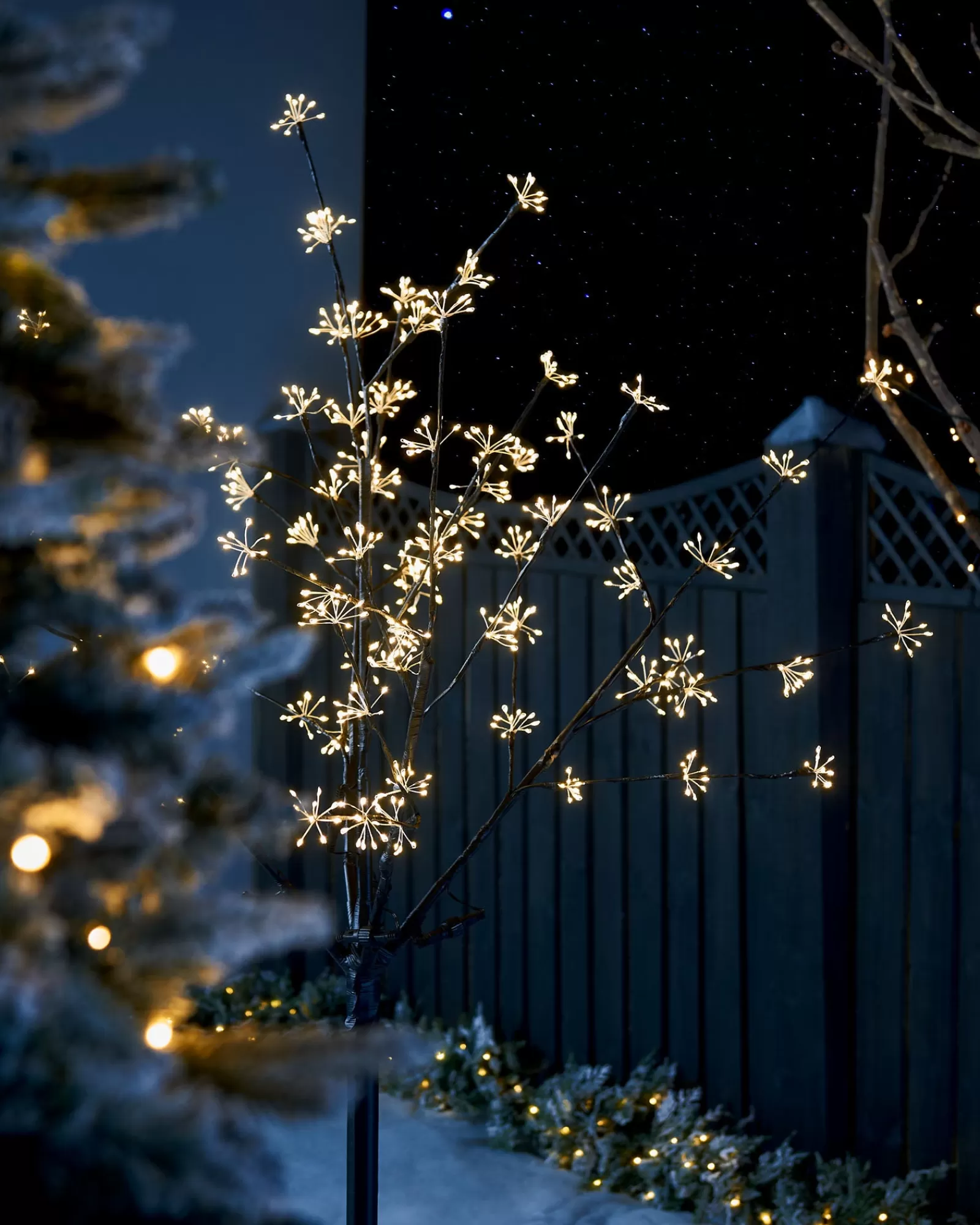 WeRChristmas Tree Silhouettes^Pre-Lit Firework Twig Tree, 6 Ft