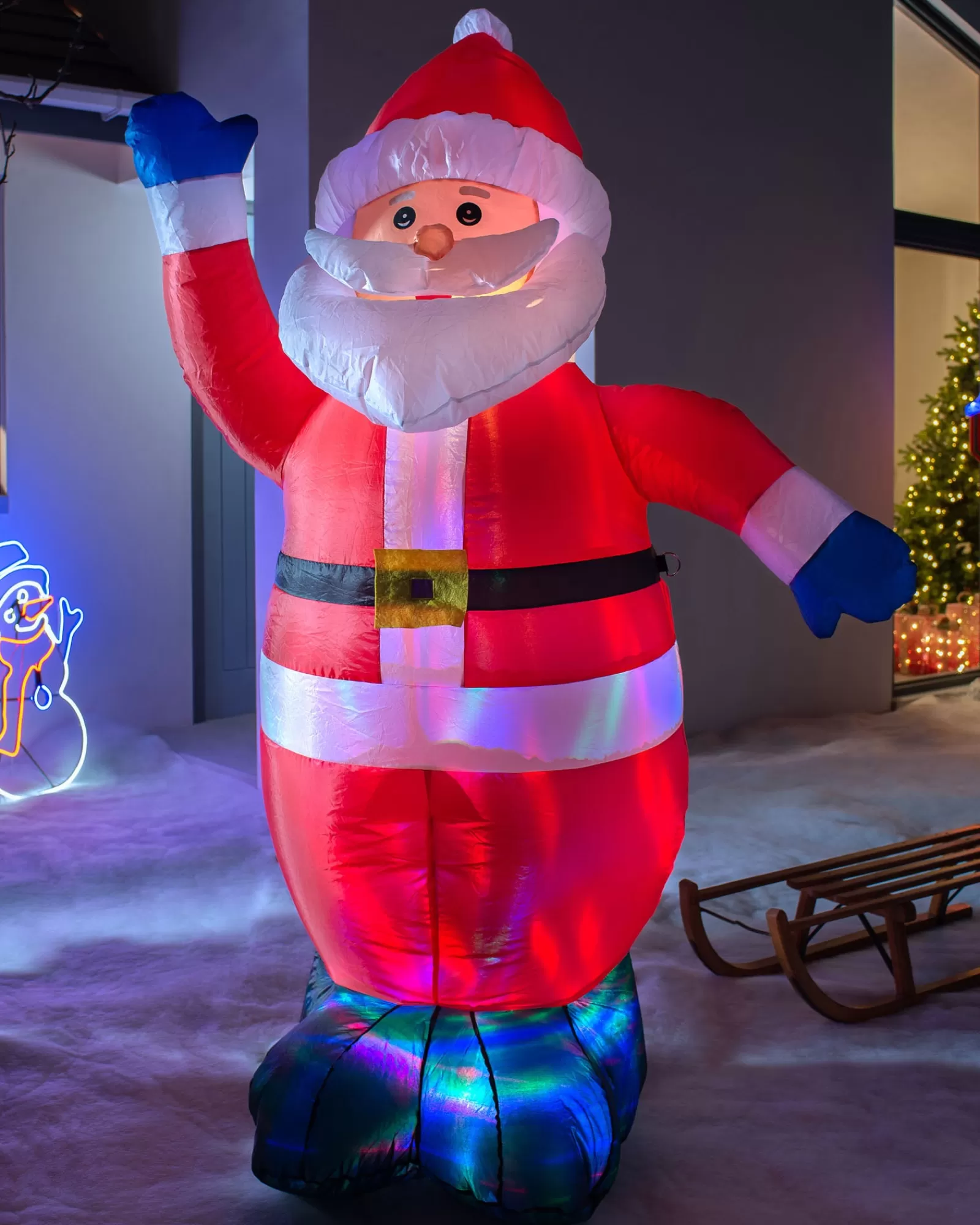 WeRChristmas Christmas Characters | Inflatables^Pre-Lit Inflatable Animated Santa, 6 Ft