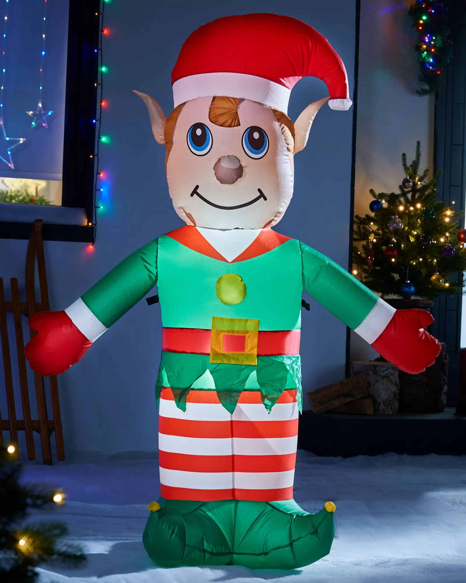 WeRChristmas Inflatables^Pre-Lit Inflatable Elf, 5 Ft