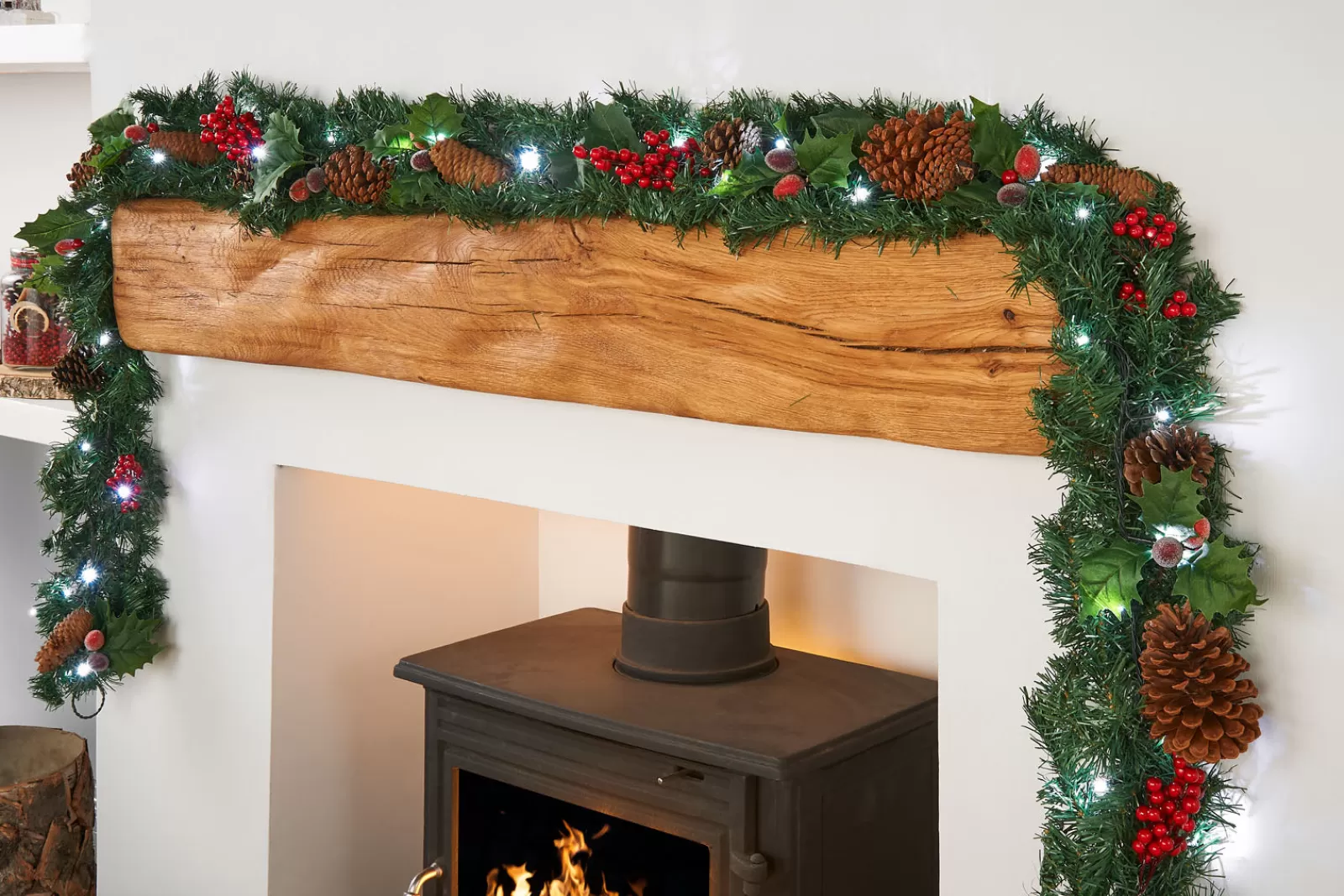 WeRChristmas Decorated Garlands | Pre Lit Garlands^Pre-Lit Natural Decorated Garland, Pinecones & Berries, 9 Ft