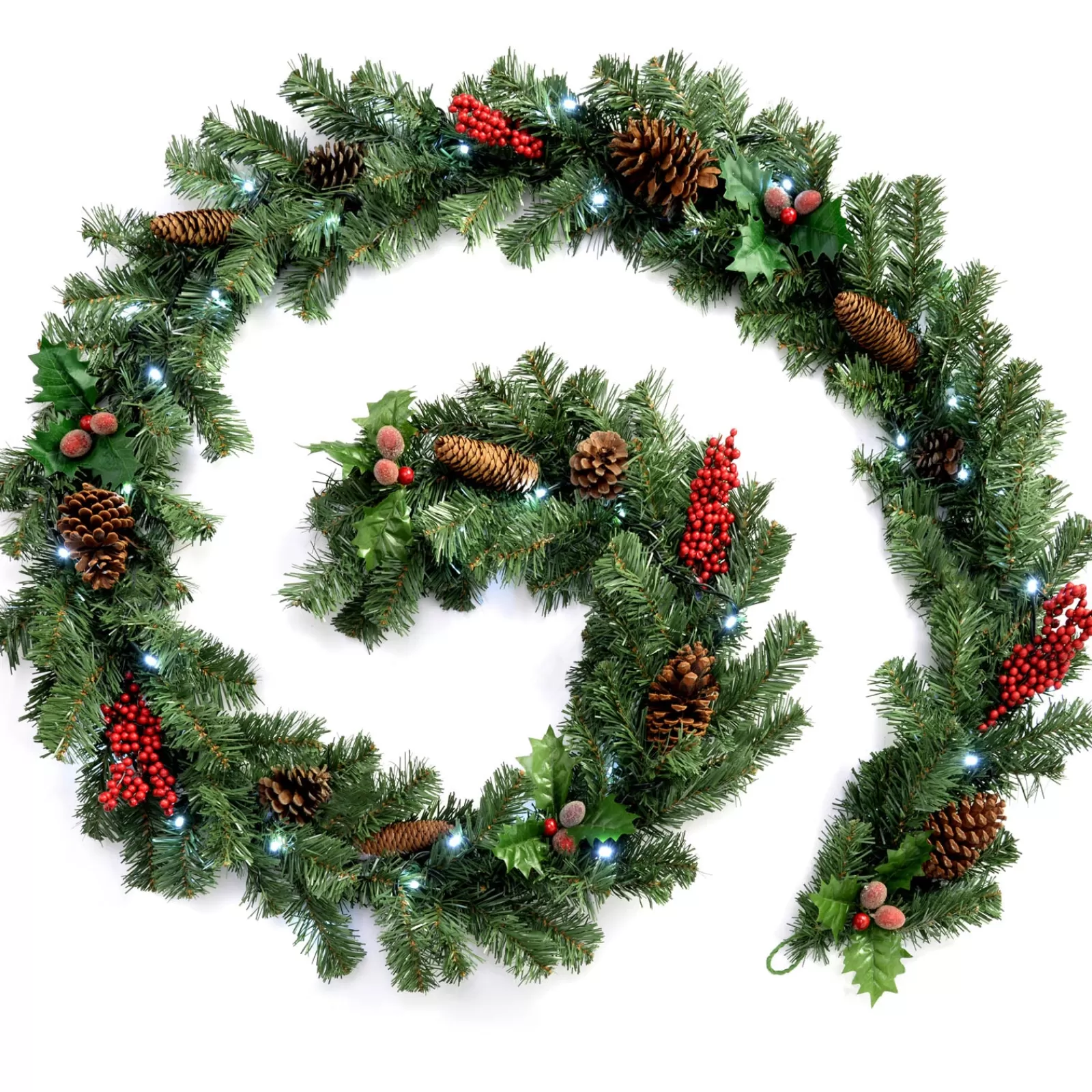 WeRChristmas Decorated Garlands | Pre Lit Garlands^Pre-Lit Natural Decorated Garland, Pinecones & Berries, 9 Ft