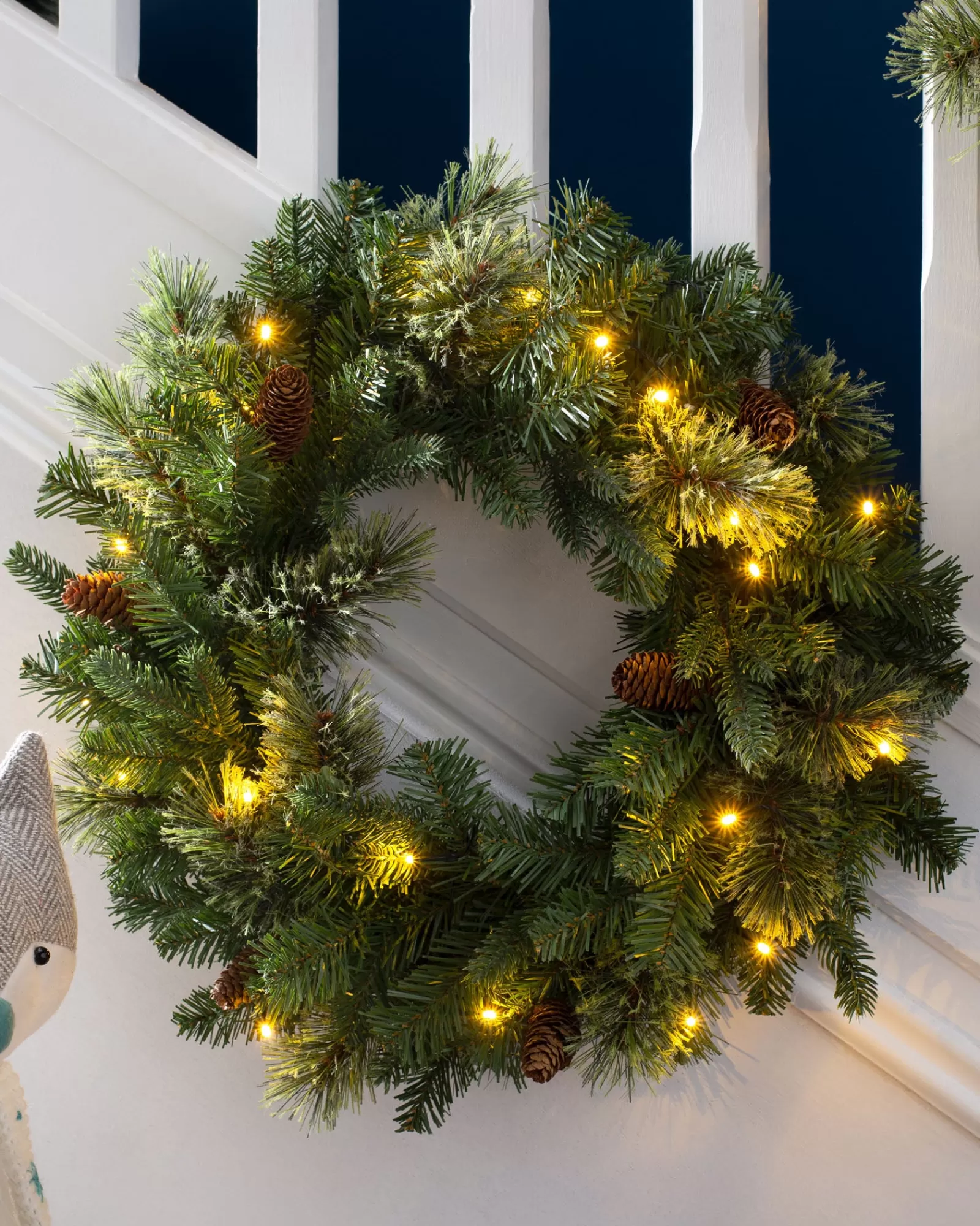 WeRChristmas Plain Wreaths | Decorated Wreaths^Pre-Lit Natural Pine Wreath, 60 Cm