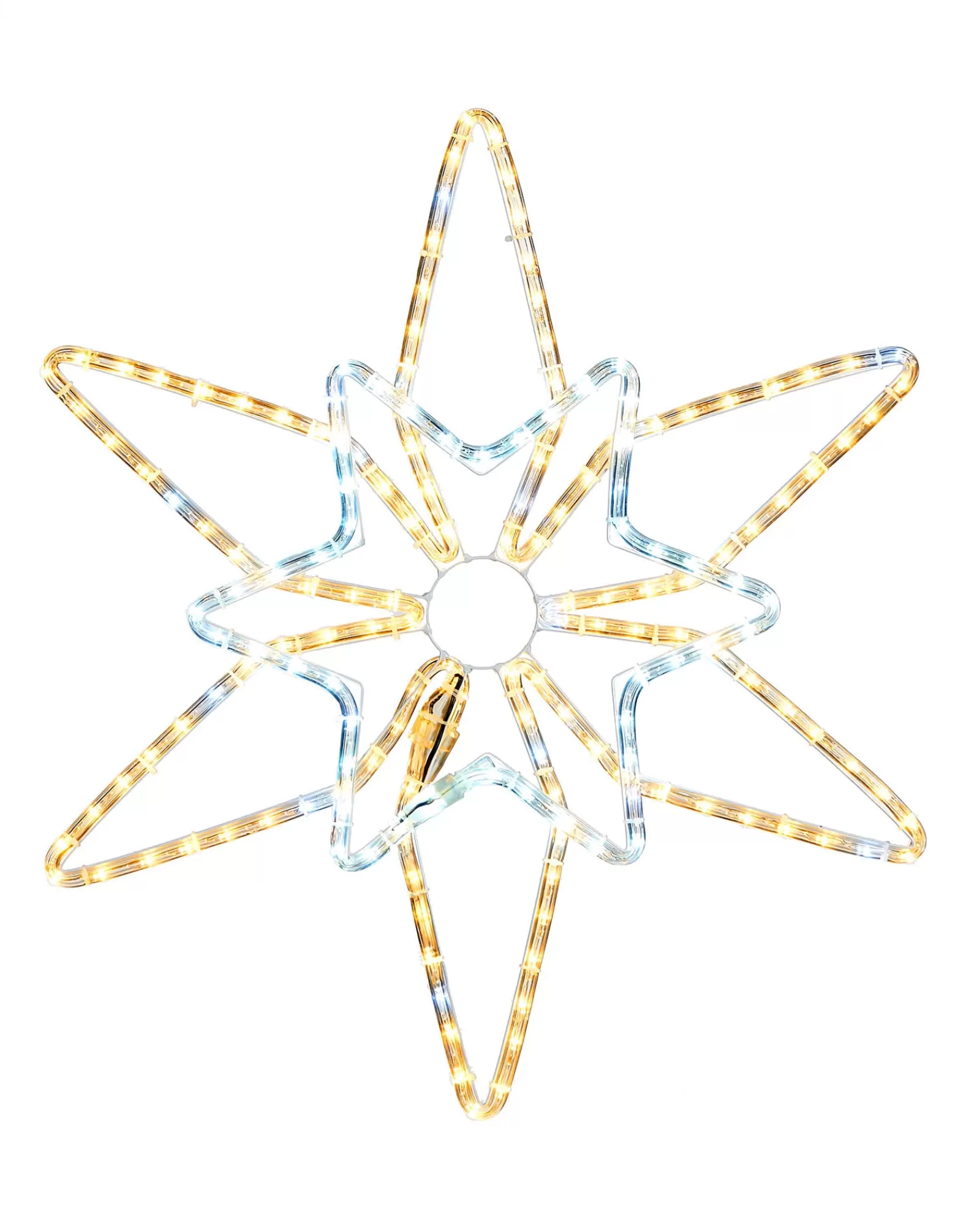 WeRChristmas Festive Star, Snowflake & Sign Lights^Pre-Lit Northern Star Rope Light Silhouette, Warm/Bright White, 64 Cm