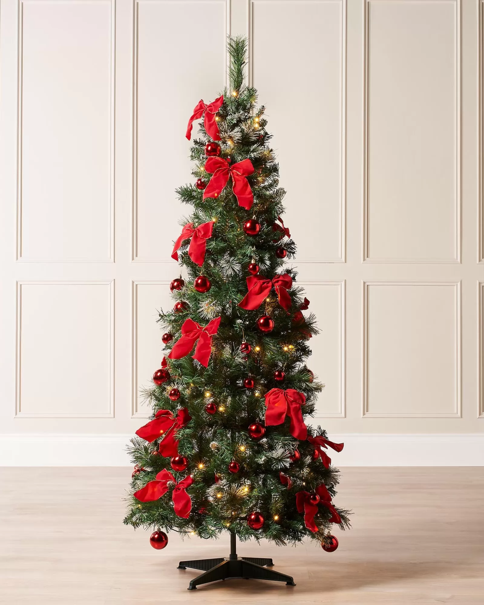 WeRChristmas Budget Christmas Trees | Pre Lit Christmas Trees^Pre-Lit Pop-Up Decorated Christmas Tree, Red, 6 Ft