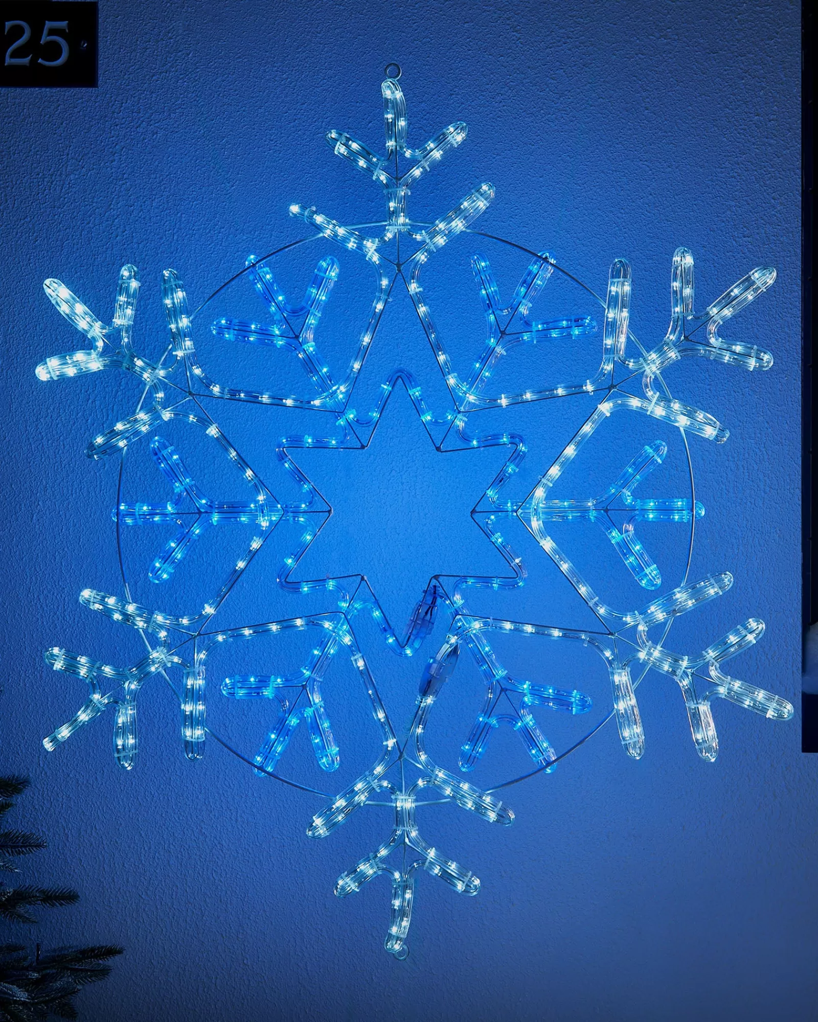 WeRChristmas Festive Star, Snowflake & Sign Lights^Pre-Lit Snowflake Rope Light Silhouette, 90 Cm