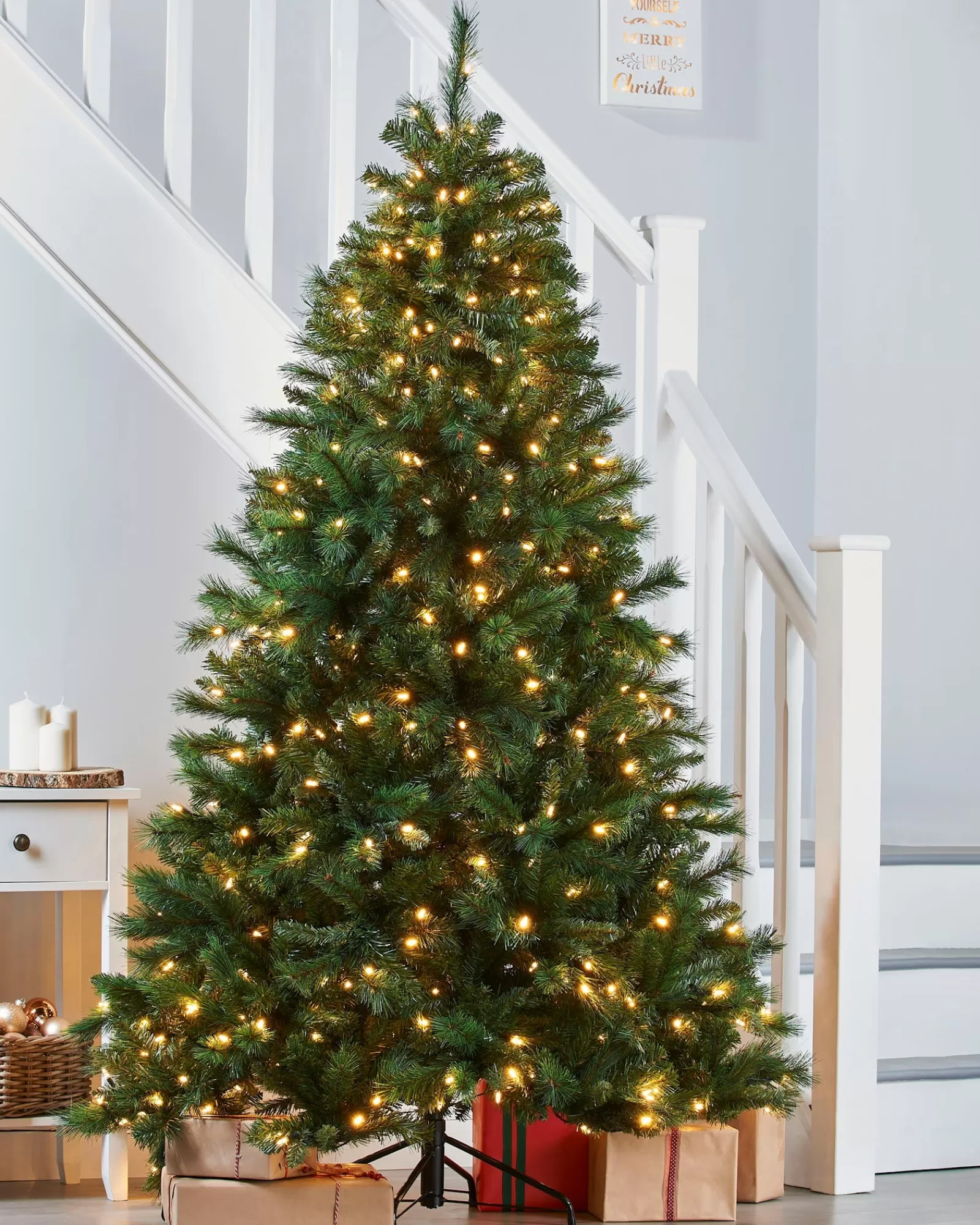 WeRChristmas Budget Christmas Trees | Pre Lit Christmas Trees^Pre-Lit Victorian Pine Multi-Function Christmas Tree, 7 Ft