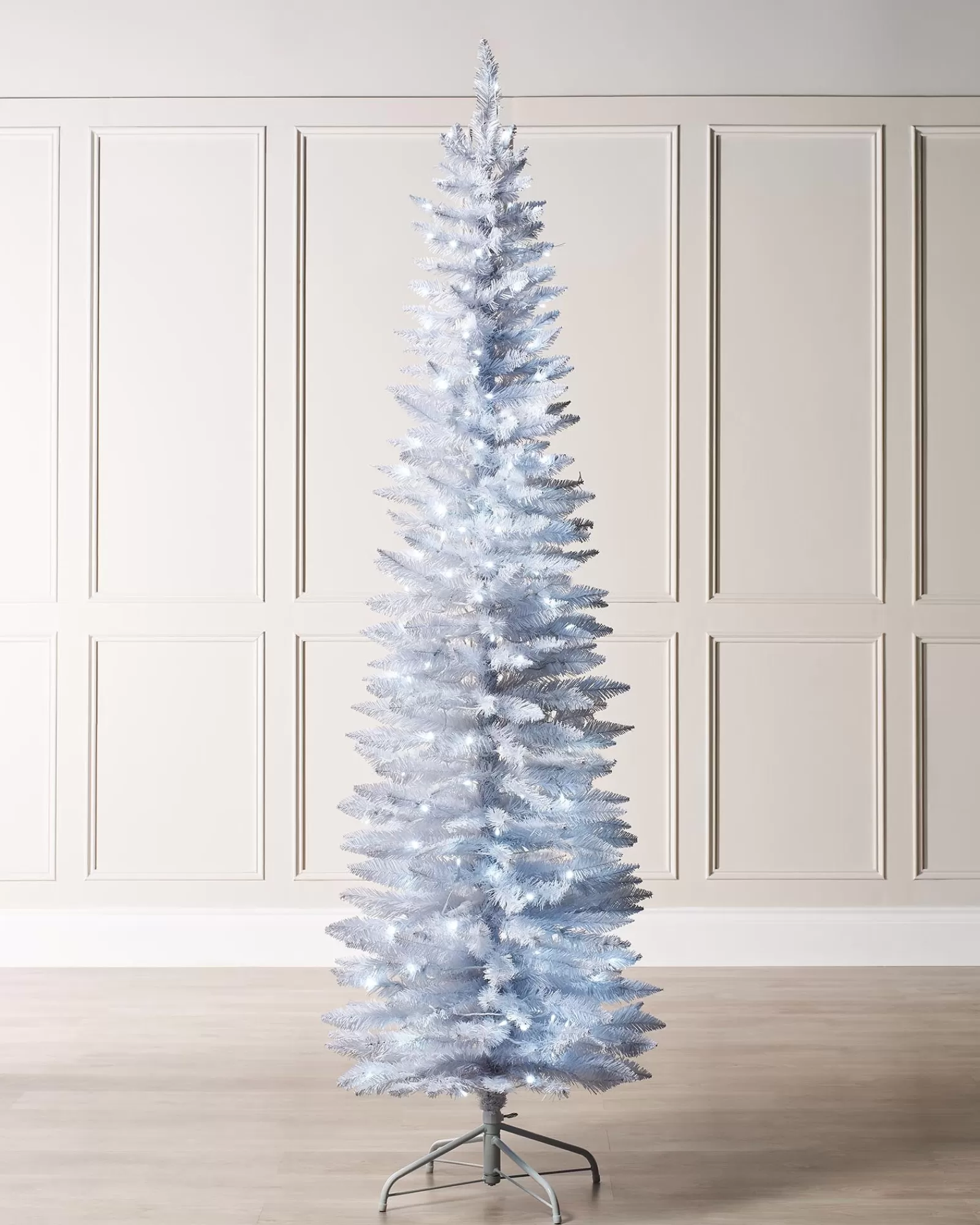 WeRChristmas Budget Christmas Trees | Pre Lit Christmas Trees^Pre-Lit White Pencil Christmas Tree, 6.5 Ft