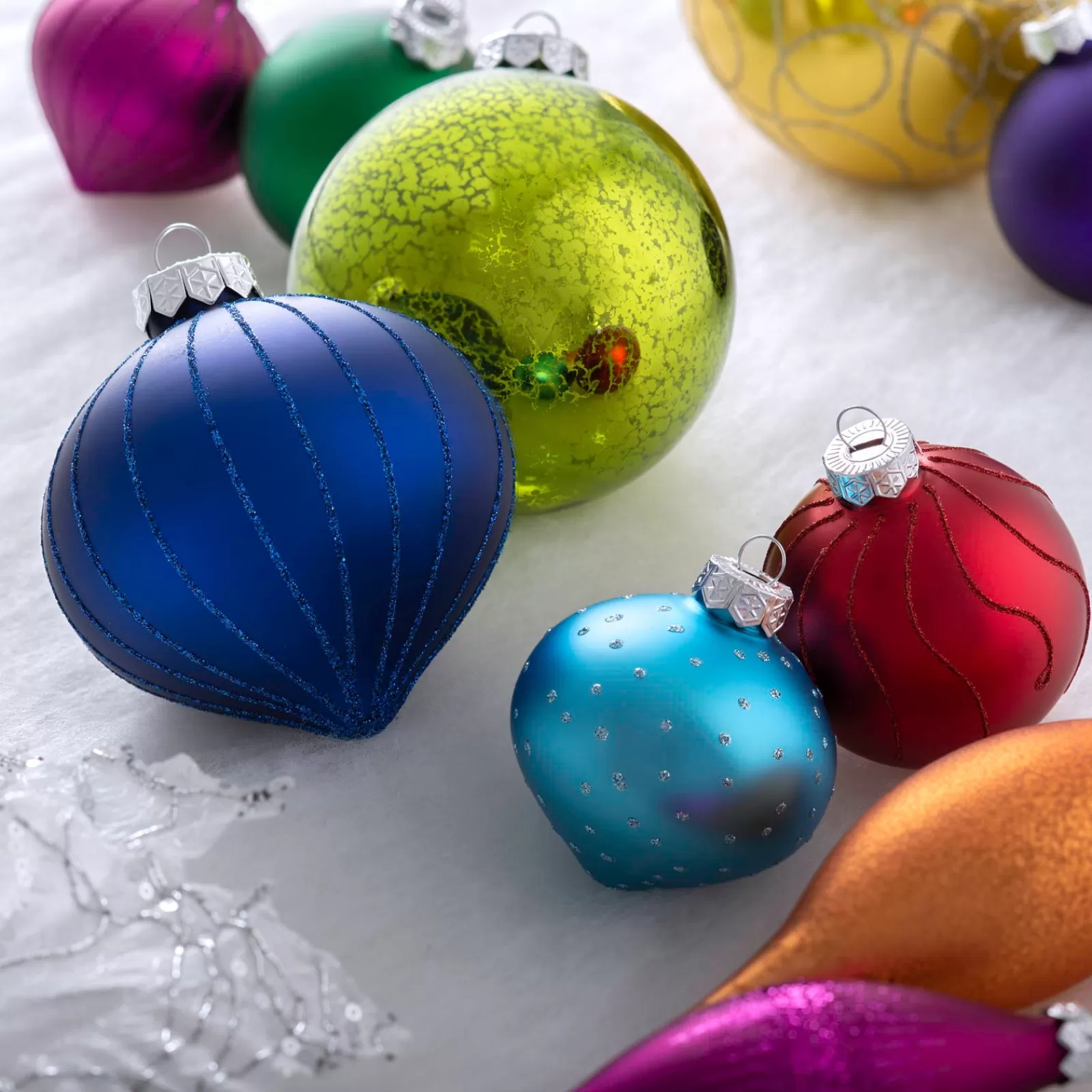 WeRChristmas Glass Baubles^Rainbow Glass Baubles, 3 Pack, 11 Cm