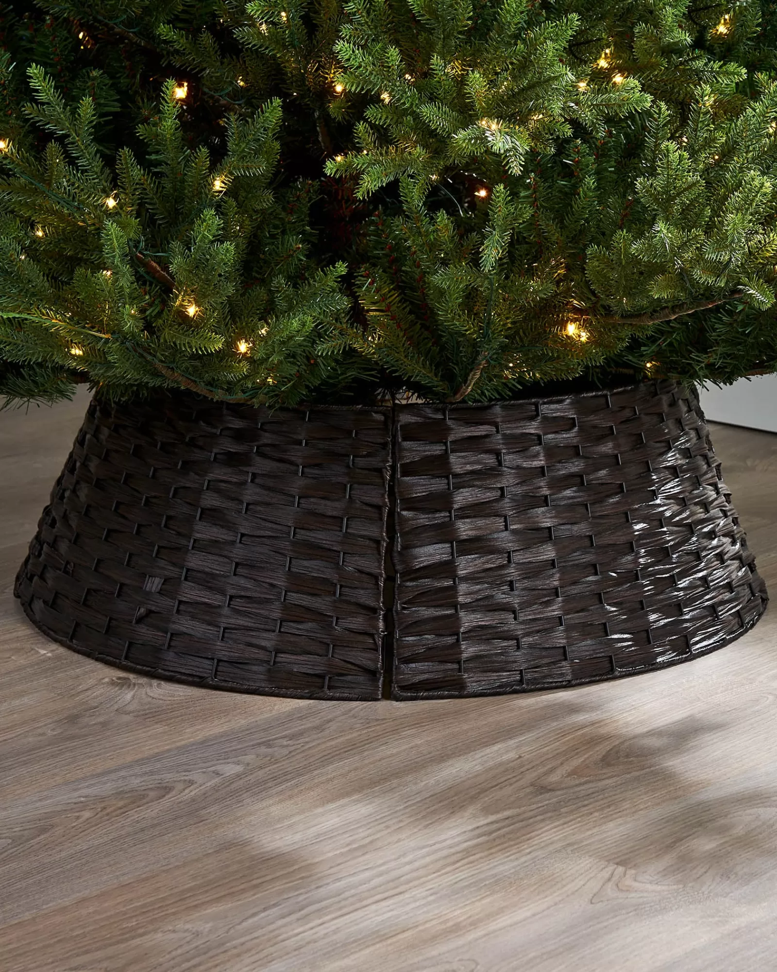 WeRChristmas Skirts & Collars^Rattan Tree Collar, Dark Brown, 65 Cm