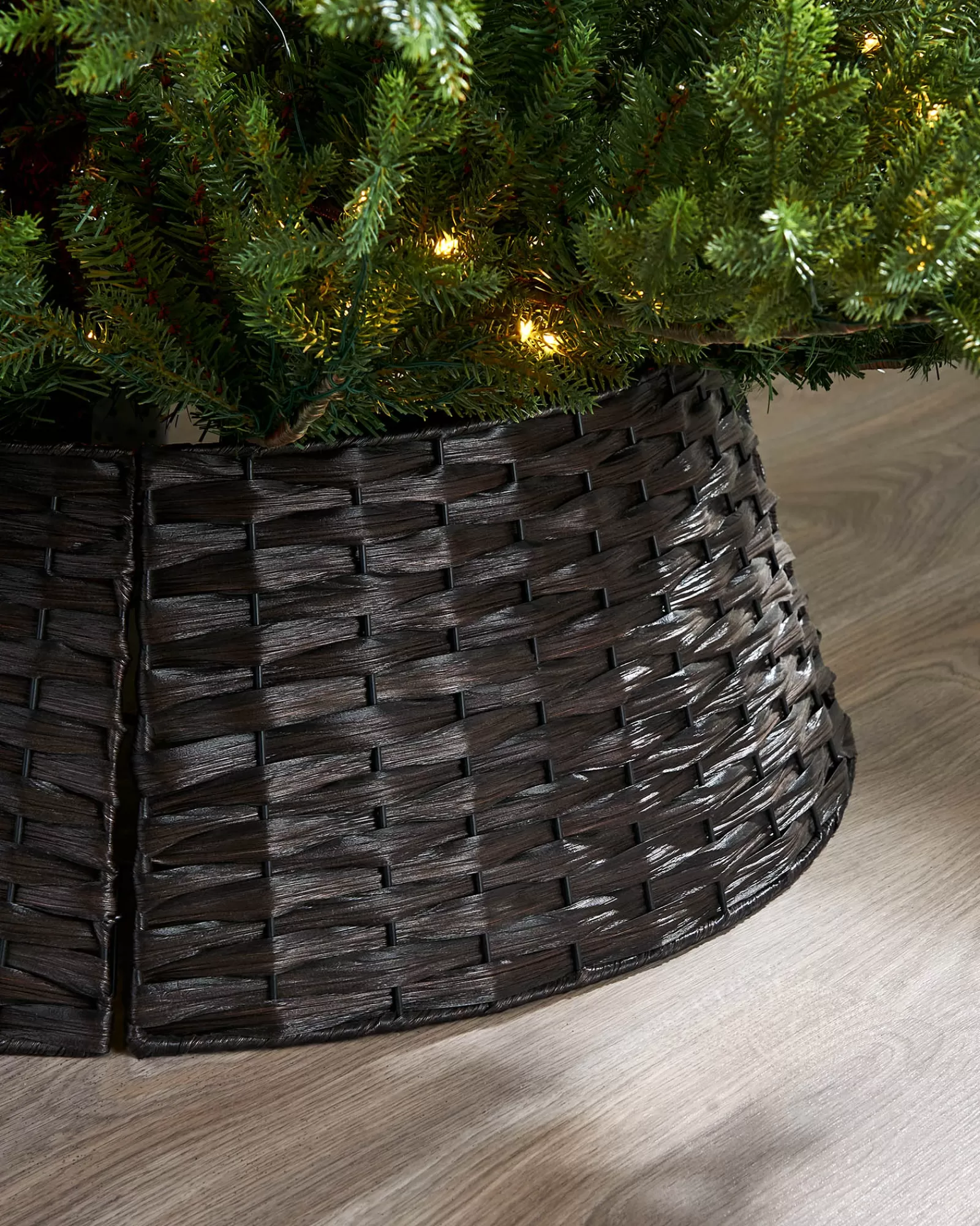 WeRChristmas Skirts & Collars^Rattan Tree Collar, Dark Brown, 65 Cm