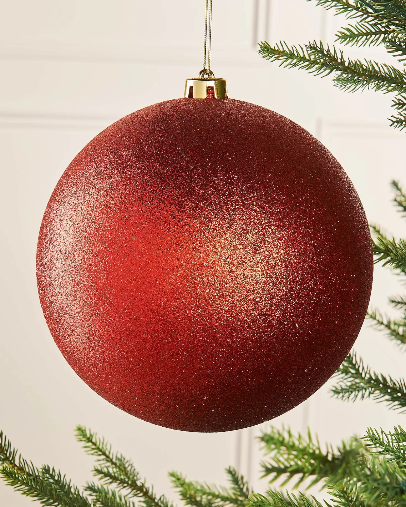 WeRChristmas Oversized Baubles | Shatterproof Baubles^Red Large Glitter Shatterproof Bauble, 20 Cm