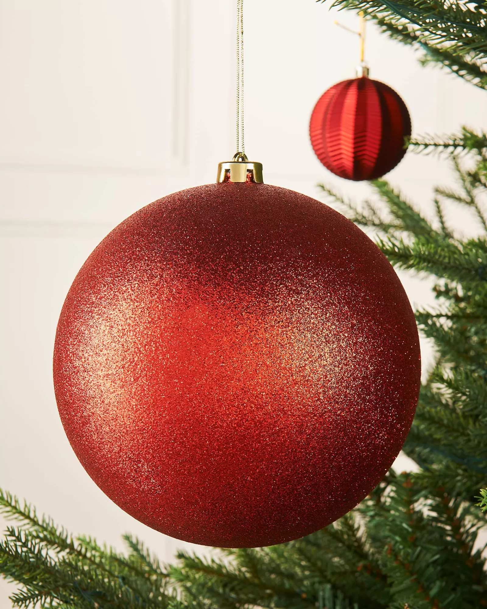 WeRChristmas Oversized Baubles | Shatterproof Baubles^Red Large Glitter Shatterproof Bauble, 20 Cm