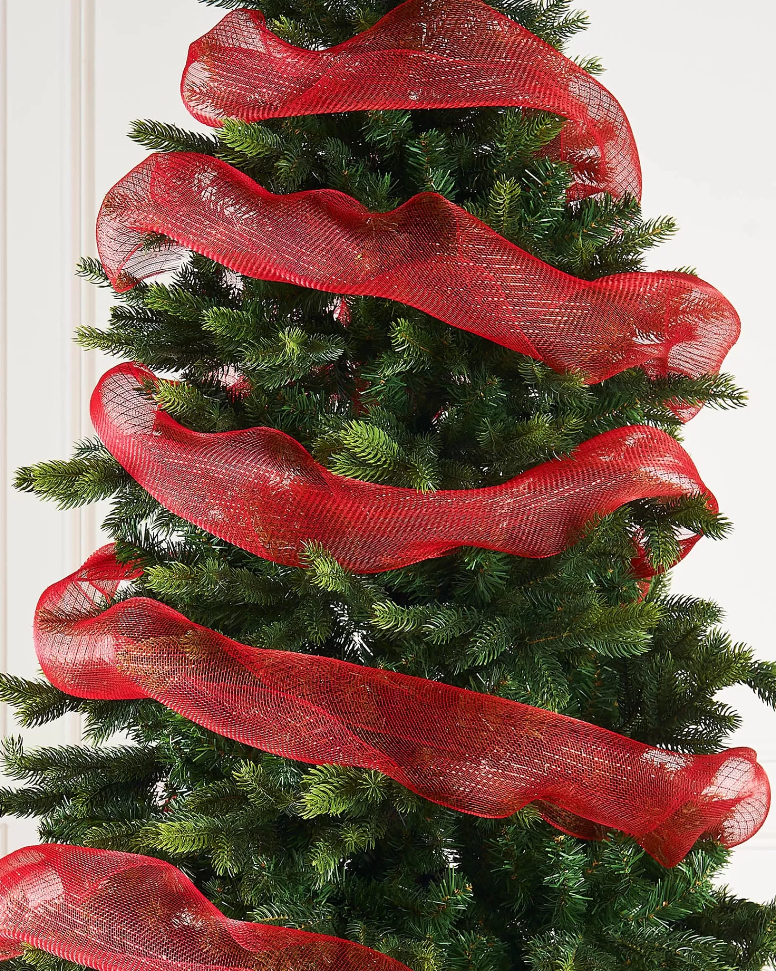 WeRChristmas Deco Mesh^Red Mesh With Red Foils, 9 M