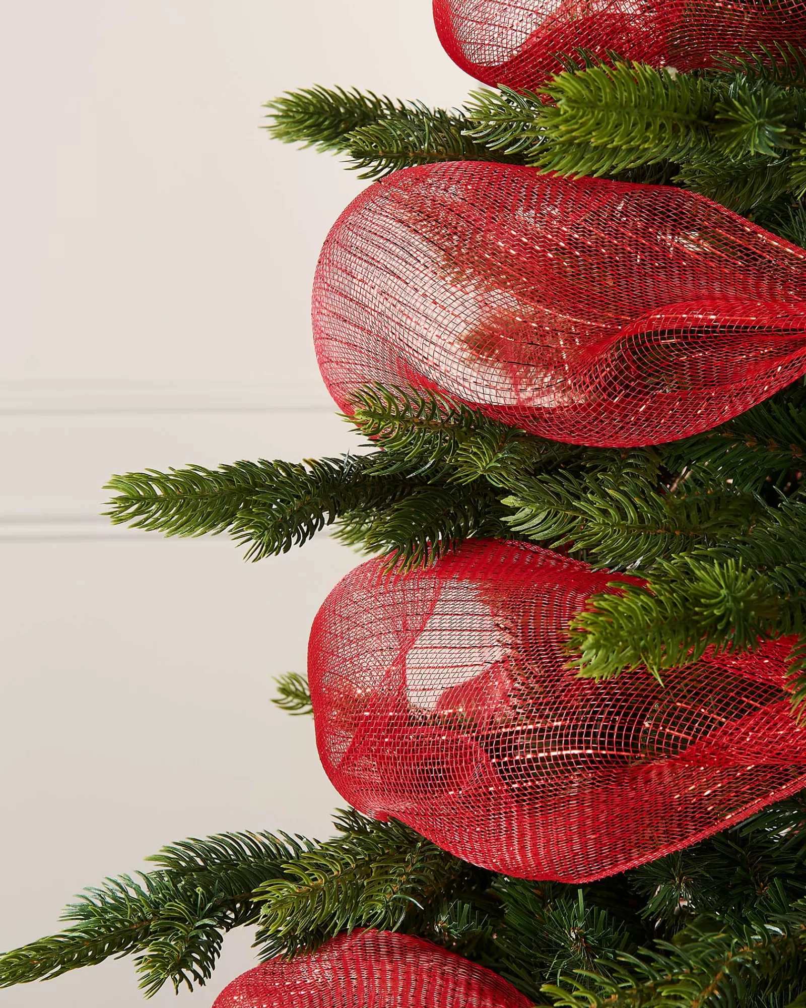 WeRChristmas Deco Mesh^Red Mesh With Red Foils, 9 M