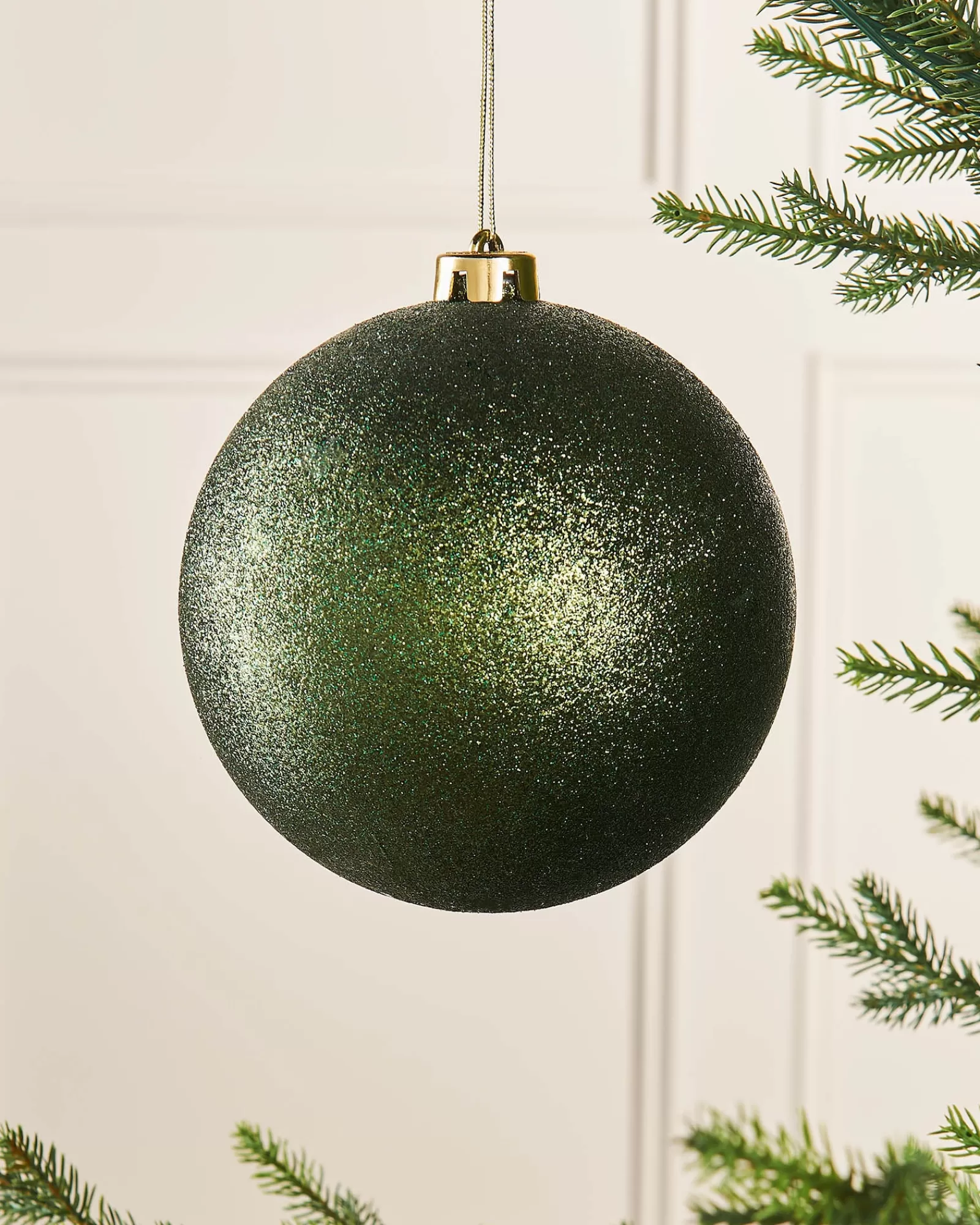 WeRChristmas Oversized Baubles | Shatterproof Baubles^Sage Green Large Glitter Shatterproof Bauble, 15 Cm