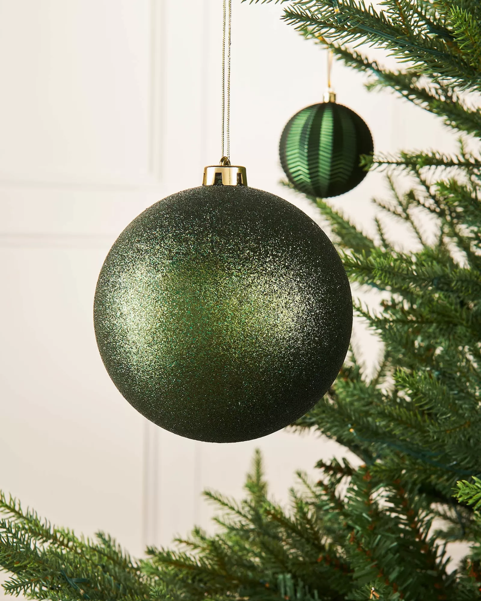 WeRChristmas Oversized Baubles | Shatterproof Baubles^Sage Green Large Glitter Shatterproof Bauble, 15 Cm