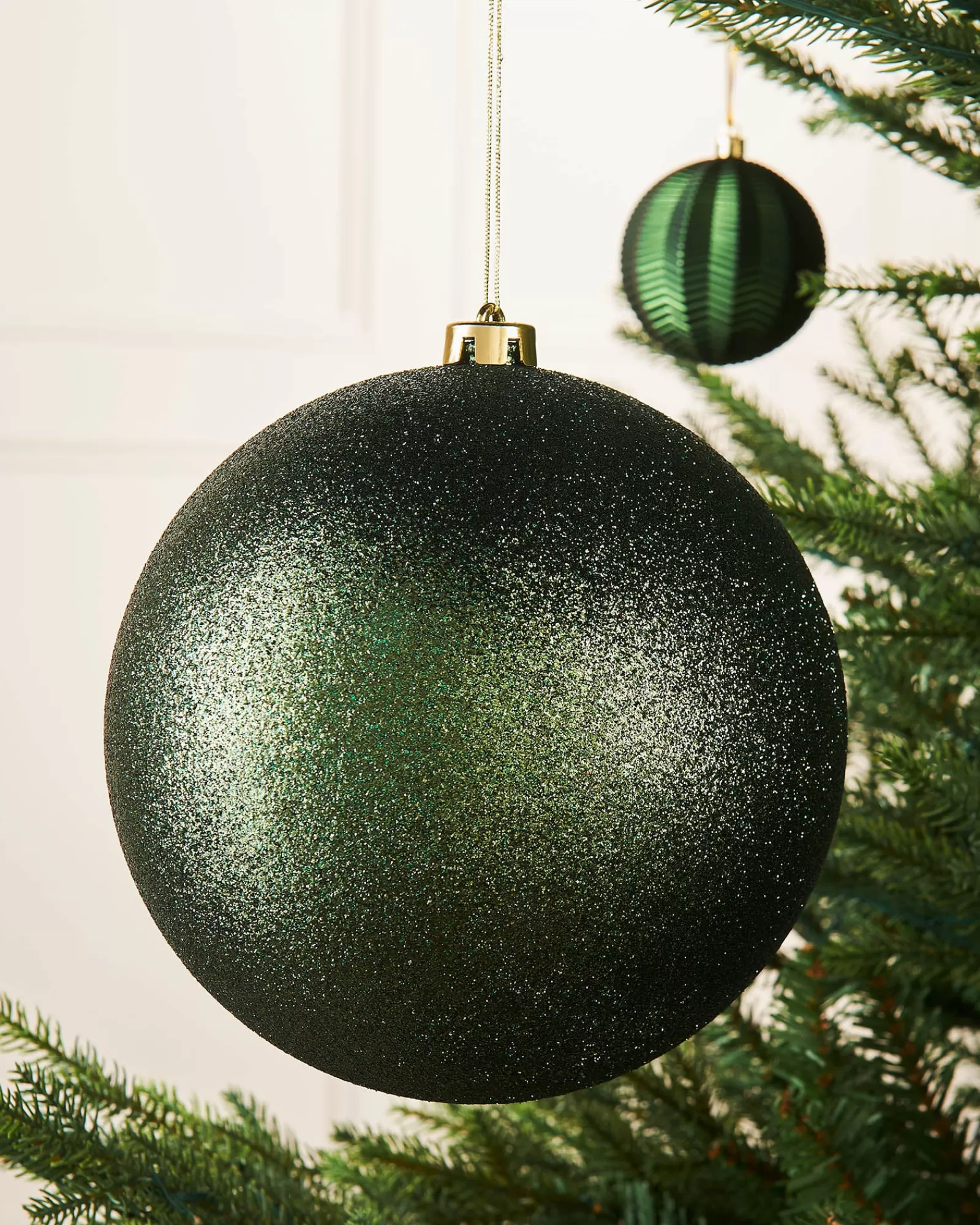 WeRChristmas Oversized Baubles | Shatterproof Baubles^Sage Green Large Glitter Shatterproof Bauble, 20 Cm