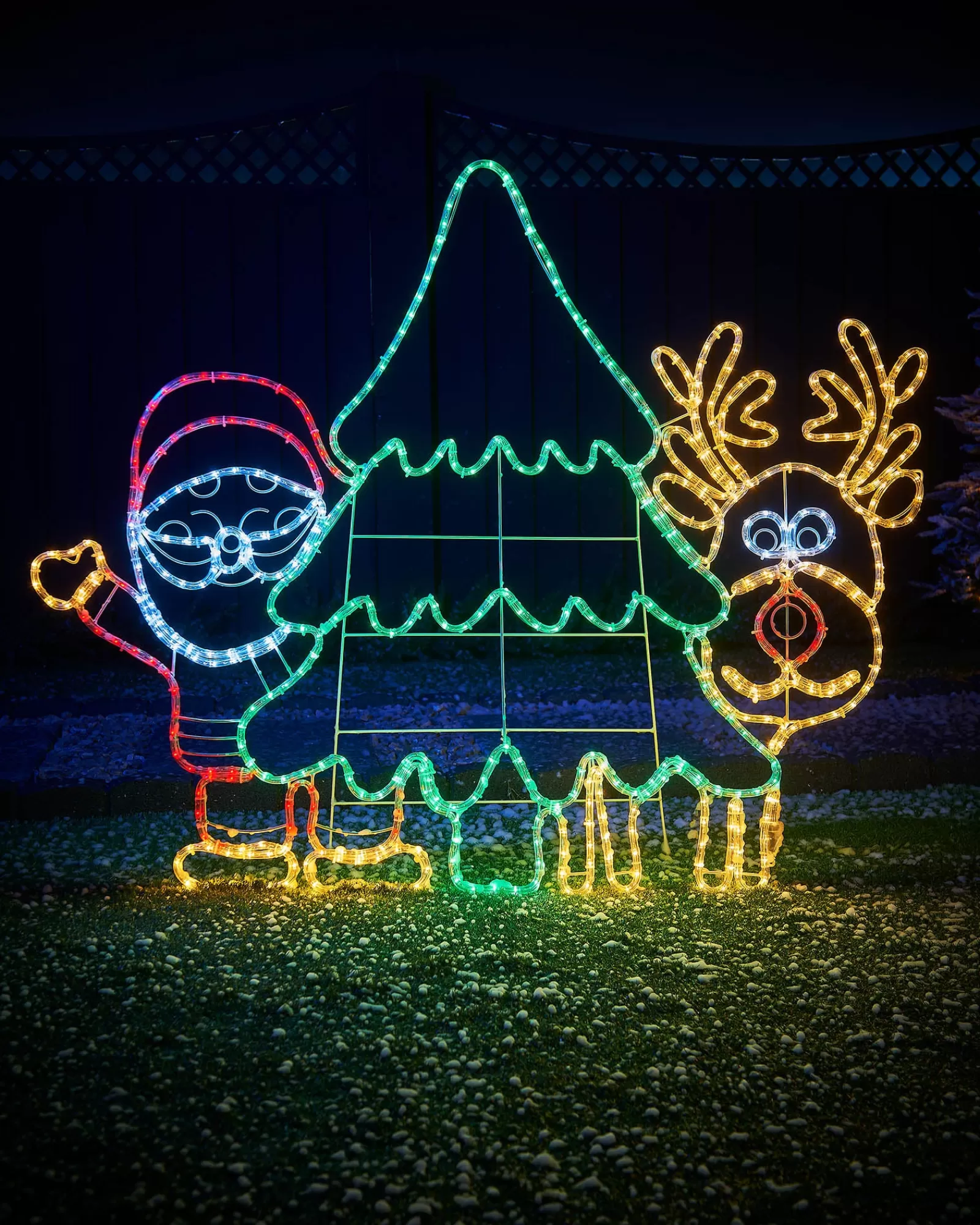 WeRChristmas Christmas Characters^Santa And Reindeer Rope Light Silhouette, 1.2 M