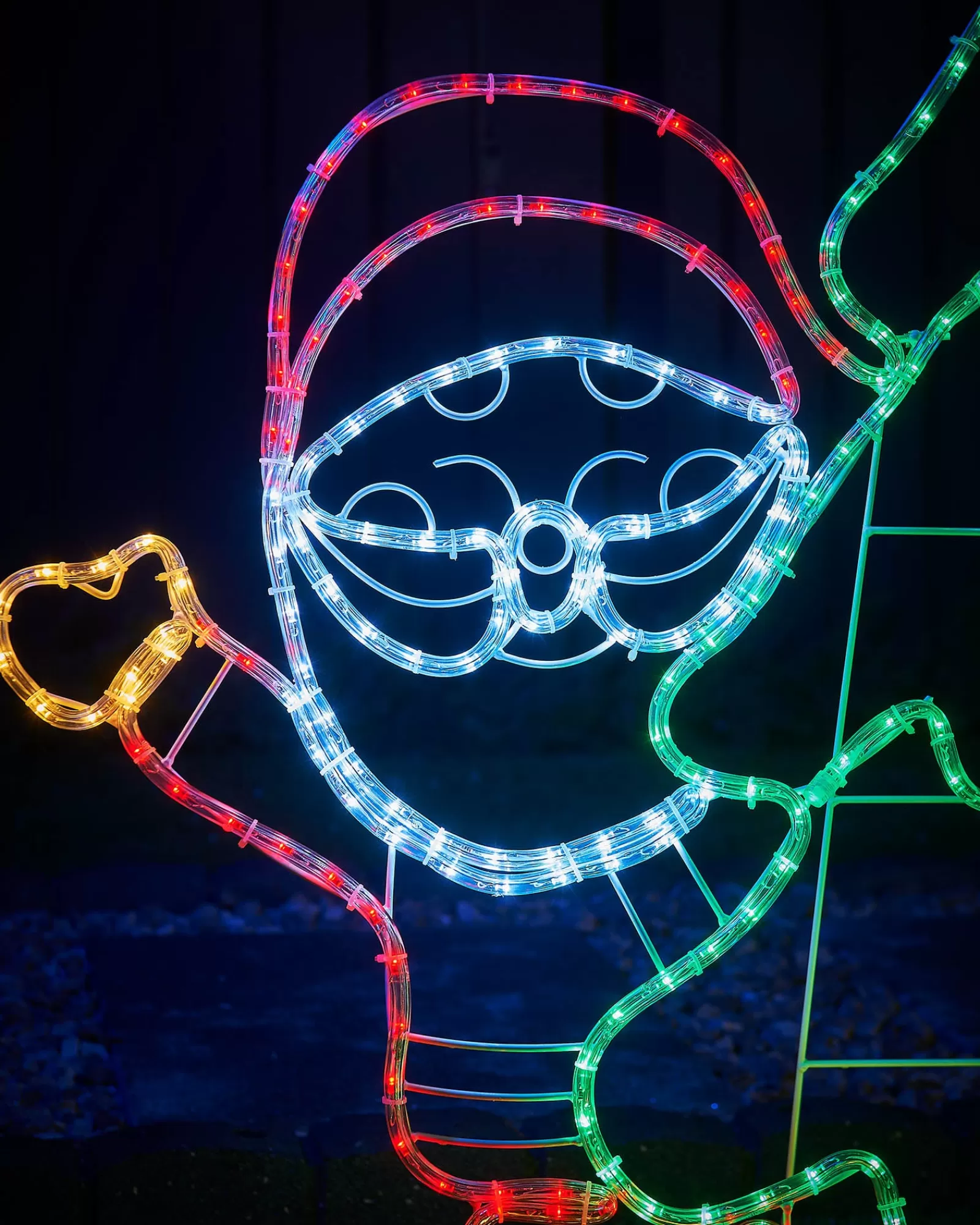 WeRChristmas Christmas Characters^Santa And Reindeer Rope Light Silhouette, 1.2 M