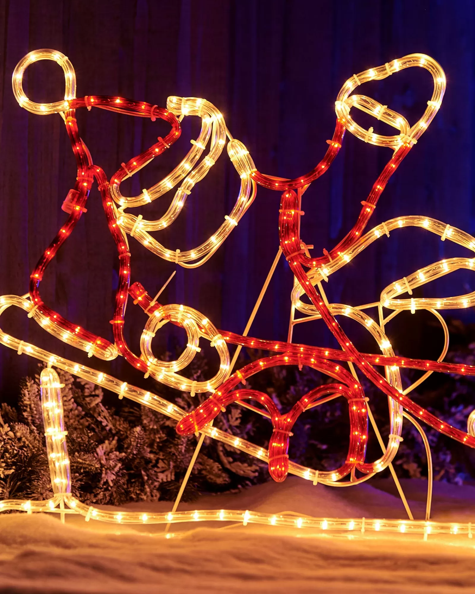 WeRChristmas Christmas Characters | Outdoor Lighted Reindeer^Santa Sleigh Reindeer LED Rope Light Silhouette, 156 Cm