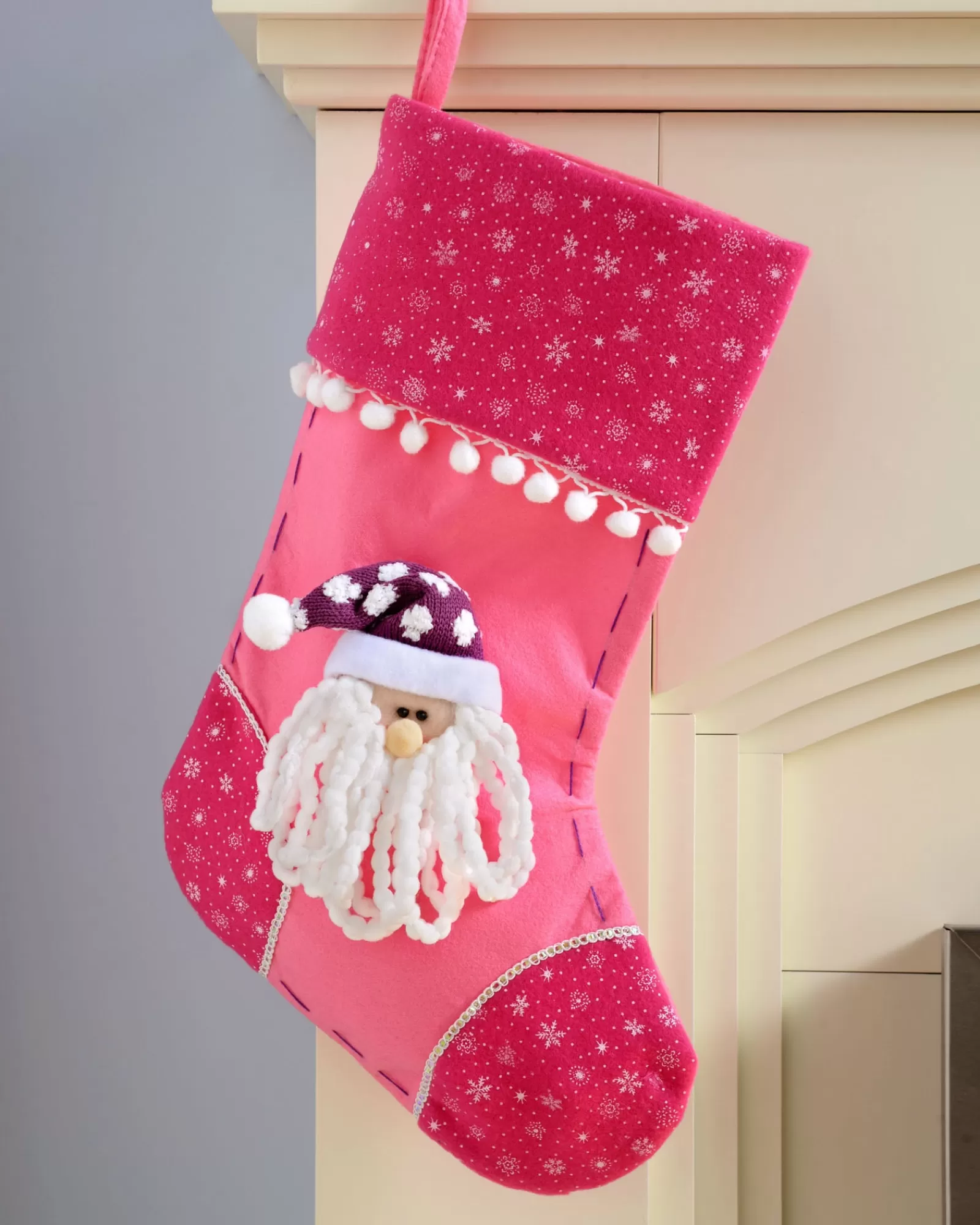 WeRChristmas Novelty^Santa Stocking, Pink/Purple, 48 Cm