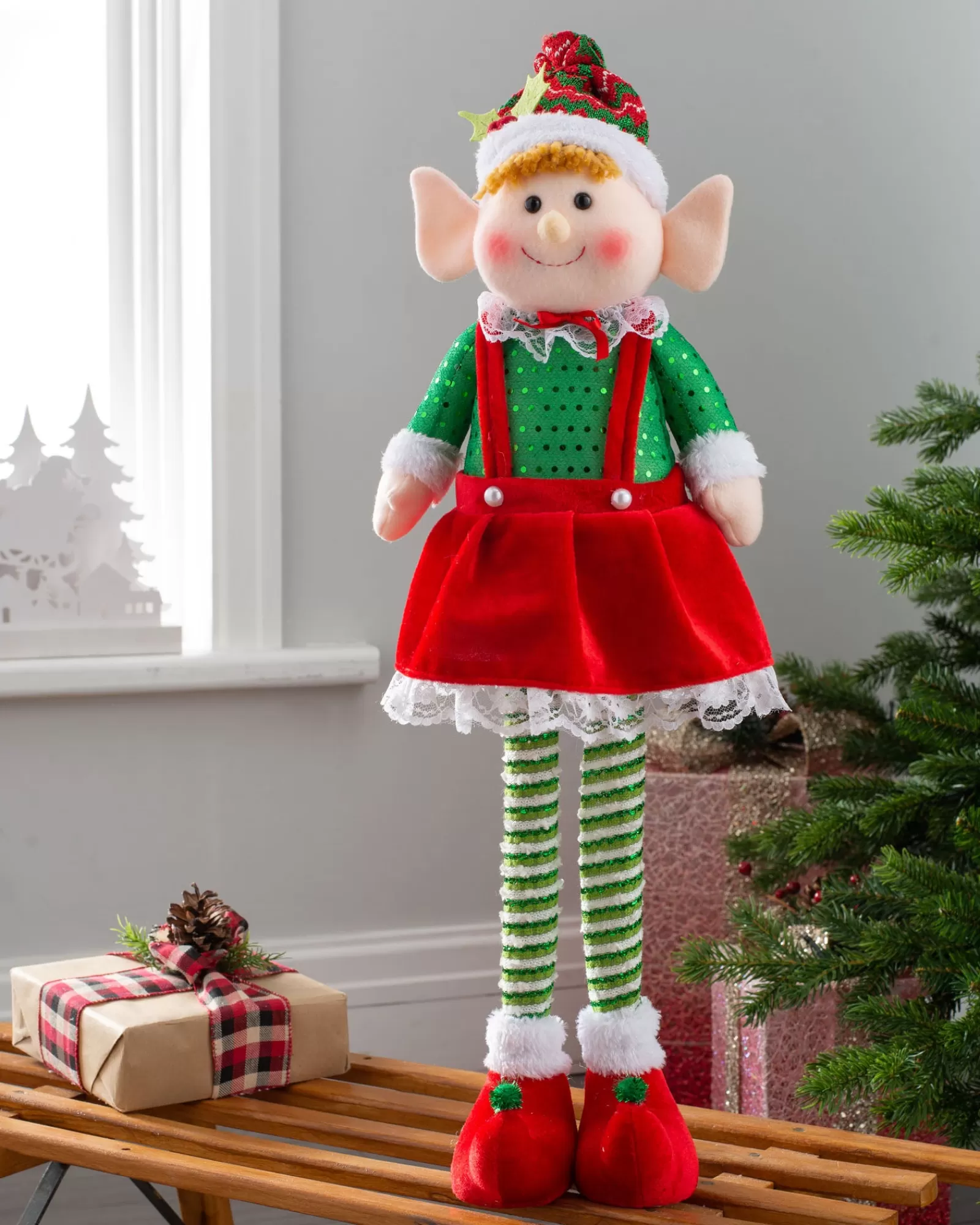 WeRChristmas Novelty | Figurines^Set Of 2 Standing Elf Figurines, 60 Cm